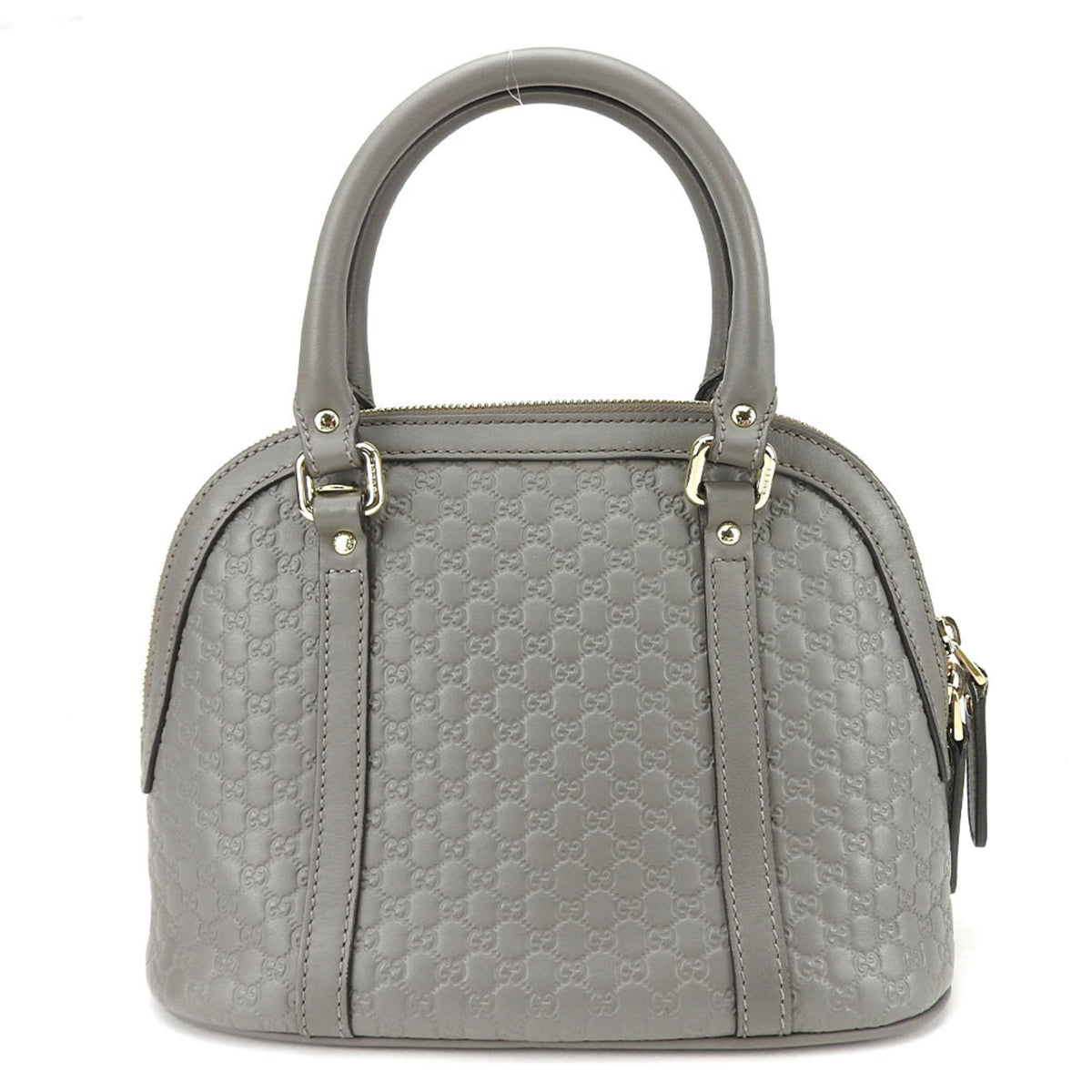 Gucci Gray Leather Handbag Shoulder Bag (Pre-Owned)