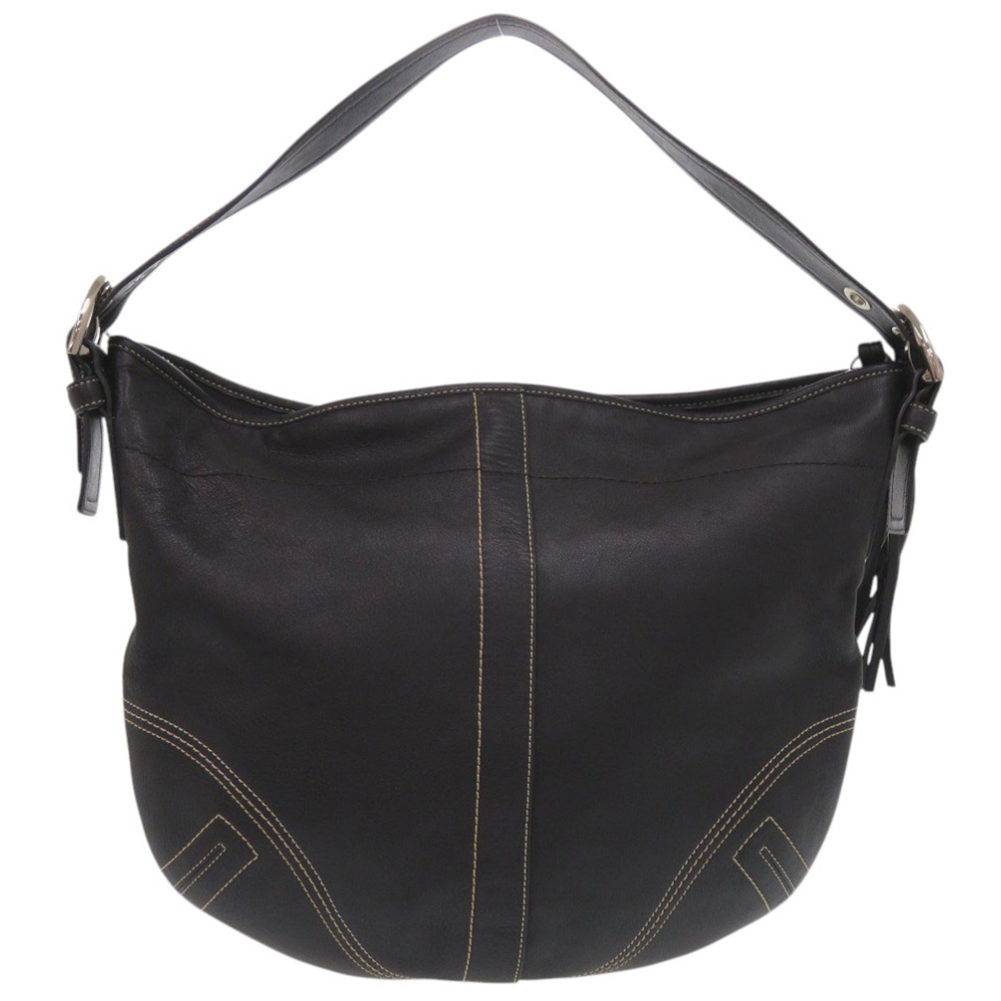 Coach Black Leather Shoulder Bag (Pre-Owned)