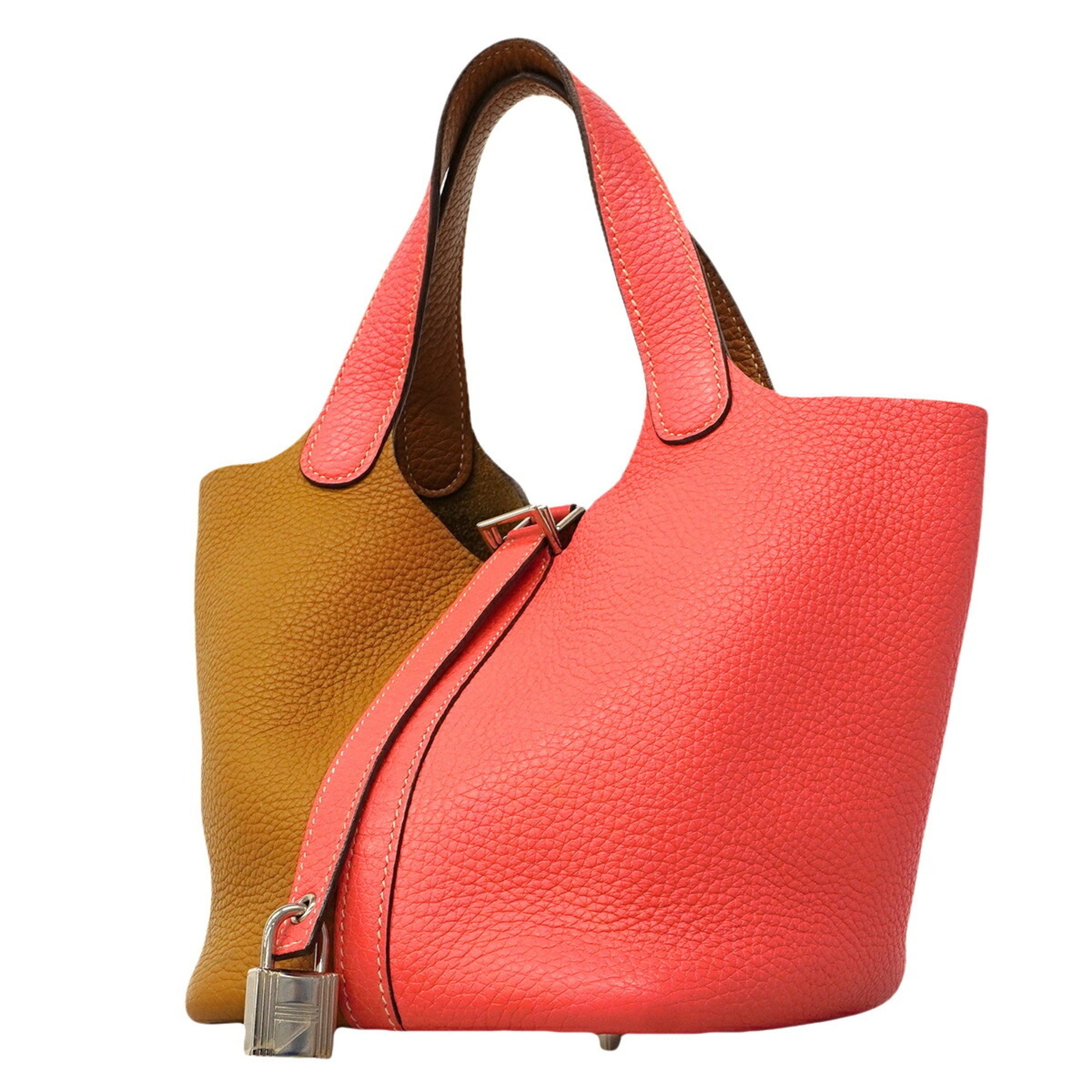 Hermes Rose Azalee Taurillon Clemence Leather Handbag (Pre-Owned)