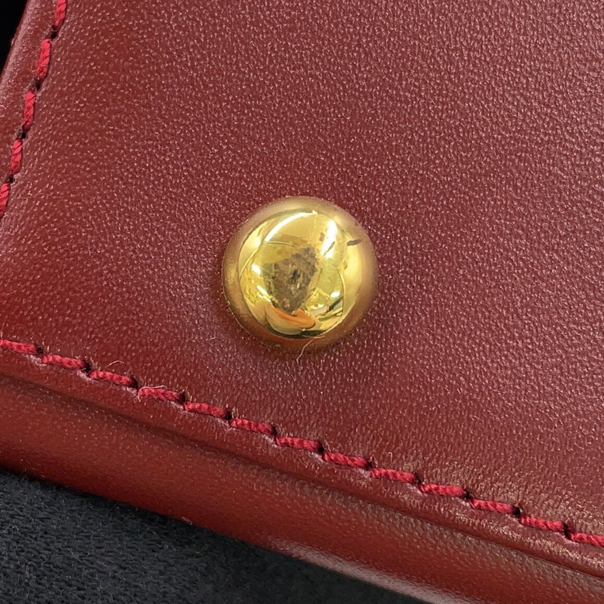 Cartier Bordeaux Leather Handbag (Pre-Owned)
