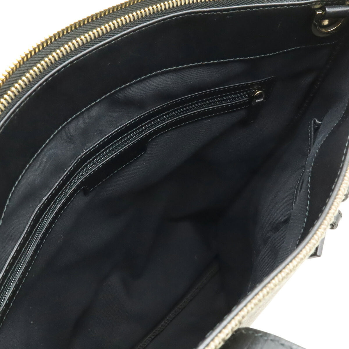 Bvlgari Black Grayish Coated Canvas Leather Shoulder Bag Tote Bag (Pre-Owned)
