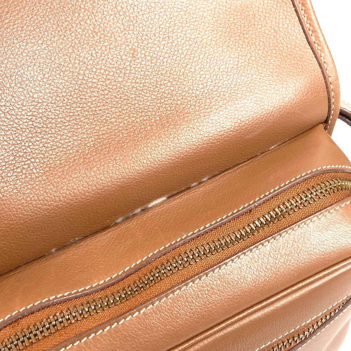 Hermes Brown Leather Handbag Shoulder Bag (Pre-Owned)