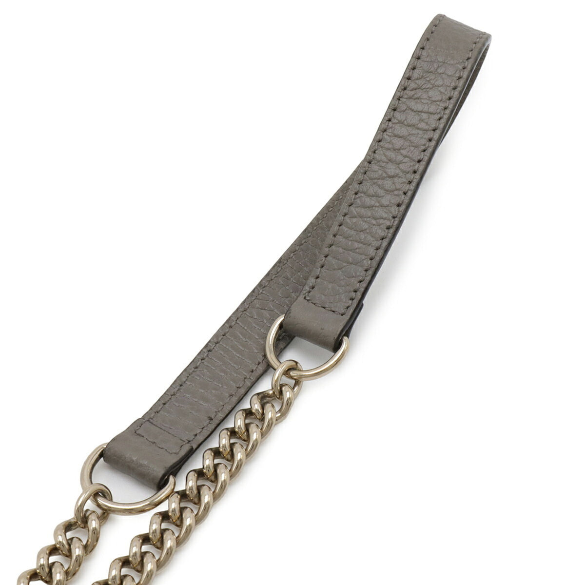 Gucci Gray Leather Chain/Shoulder Wallet (Pre-Owned)