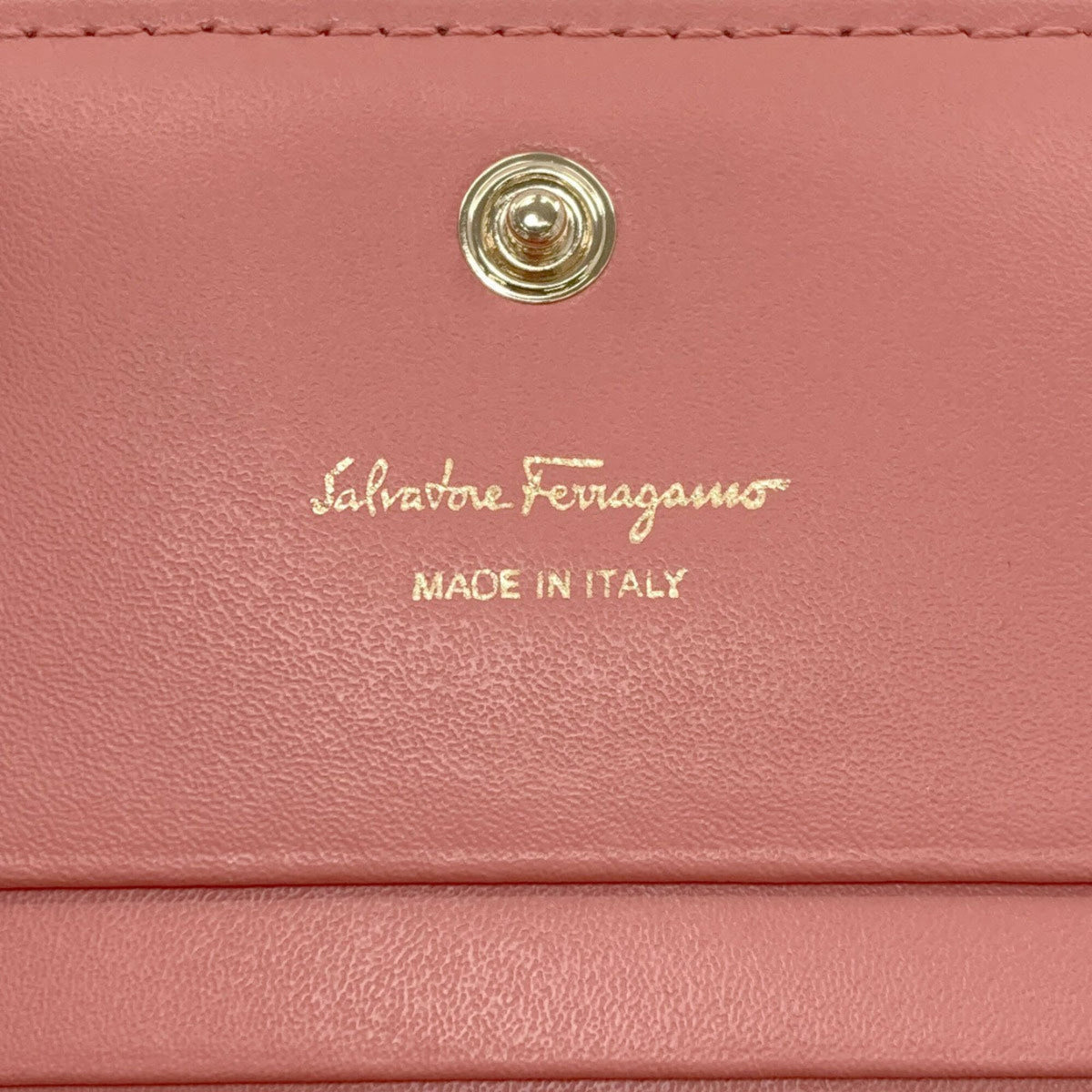 Salvatore Ferragamo Brown Pink Leather Wallet (Bi-Fold) (Pre-Owned)