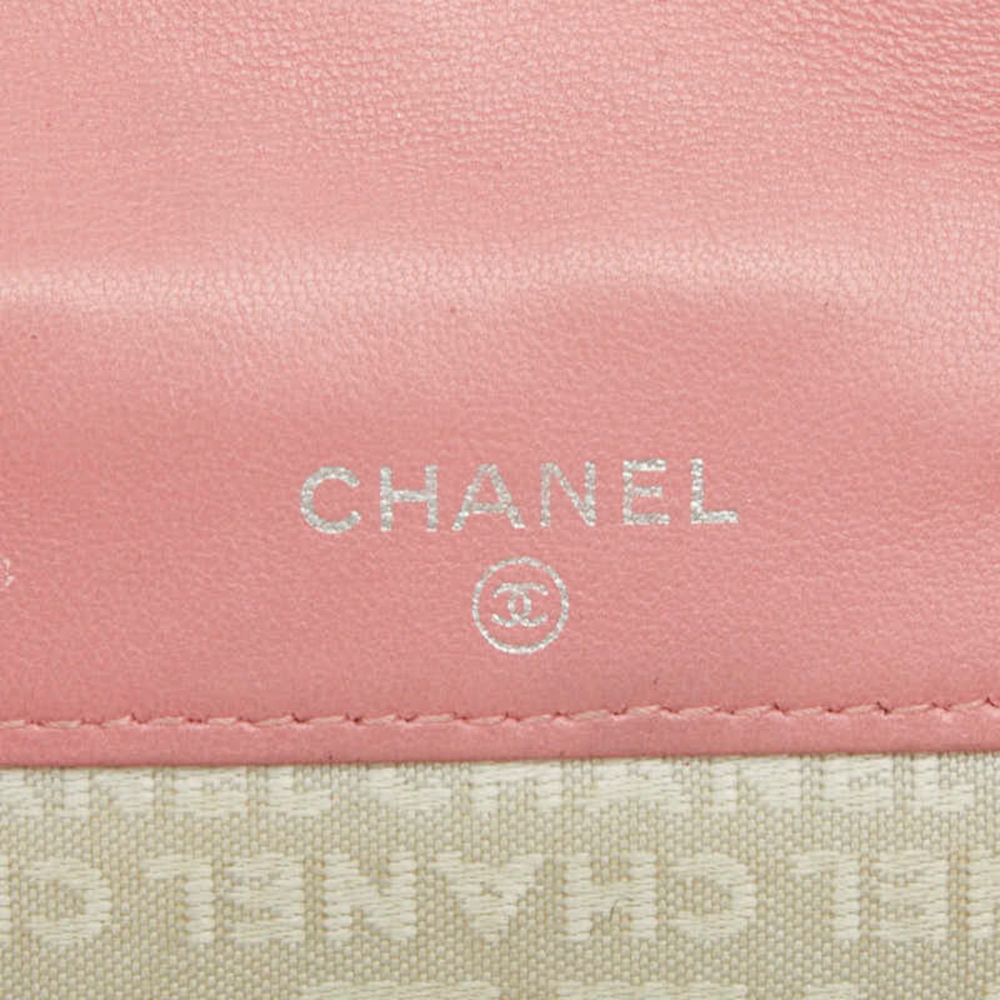 Chanel Silver Pink Leather Wallet (Bi-Fold) (Pre-Owned)