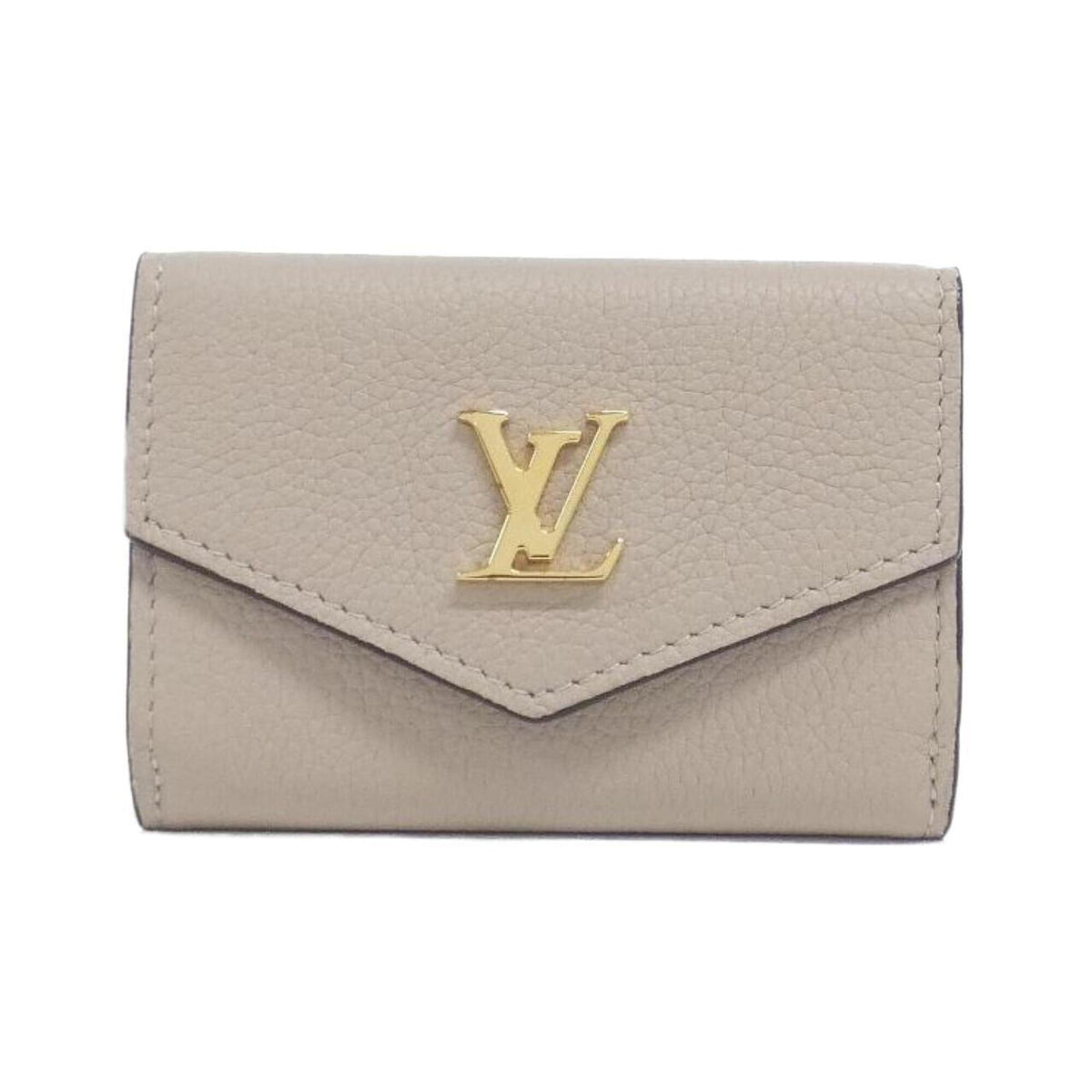 Louis Vuitton Grayish Leather Wallet (Tri-Fold) (Pre-Owned)