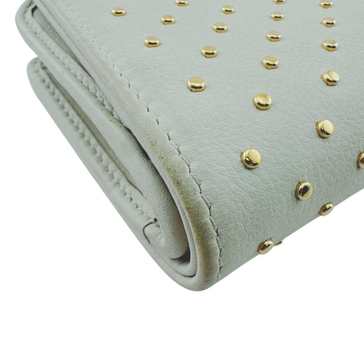 Prada Gold White Leather Wallet (Bi-Fold) (Pre-Owned)