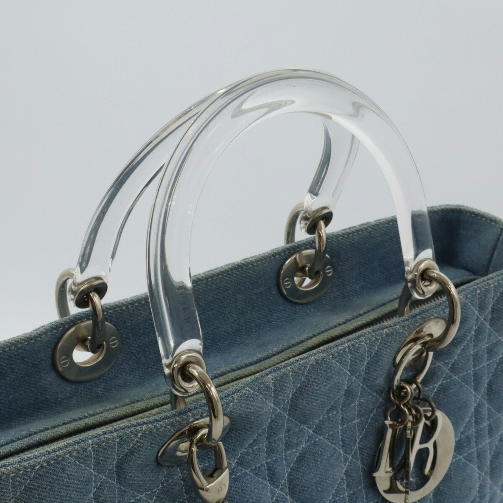 Christian Dior Clear Light Blue Denim Plastic Handbag Shoulder Bag (Pre-Owned)