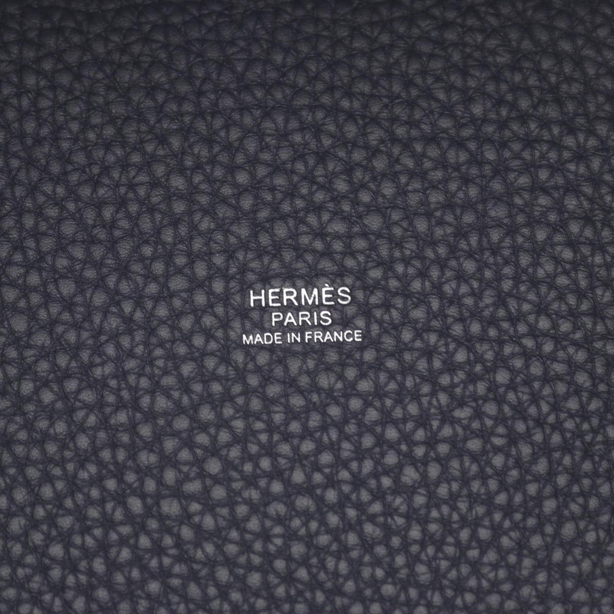 Hermes Navy Taurillon Clemence Leather Handbag (Pre-Owned)
