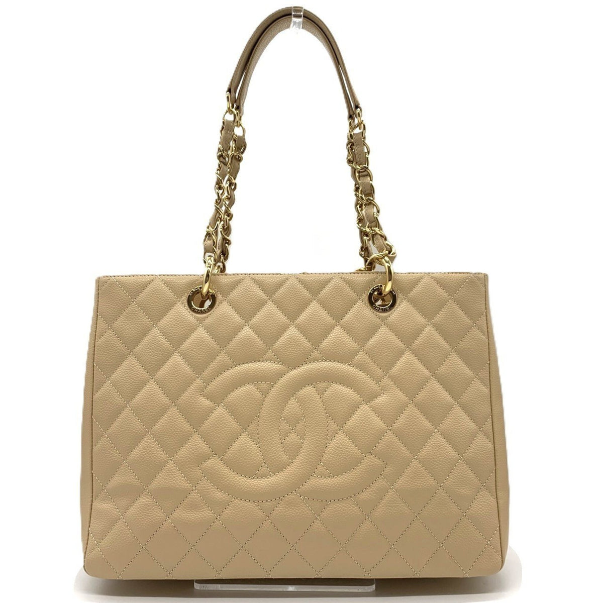 Chanel Beige Grained Calfskin Tote Bag (Pre-Owned)