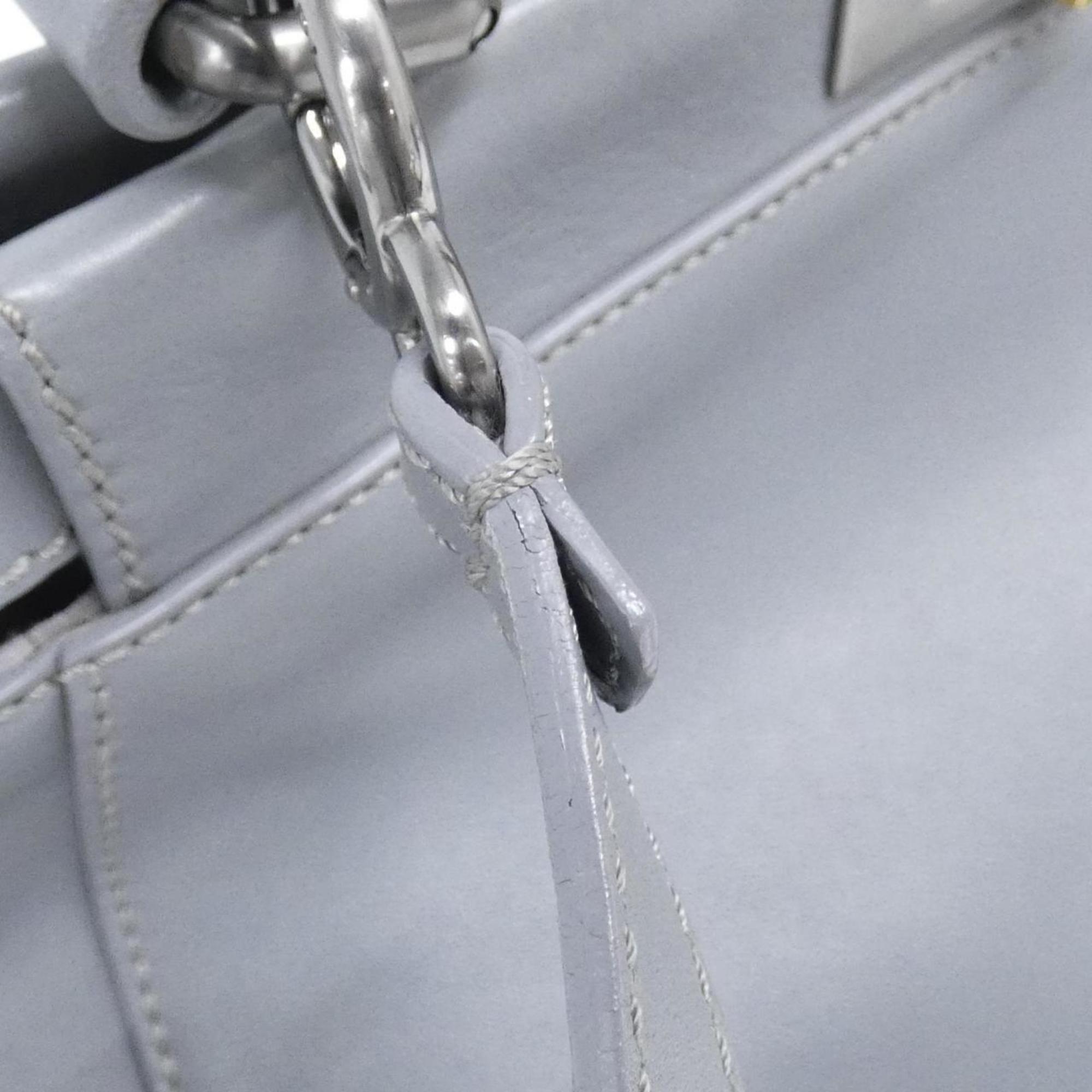 Fendi Gray Leather Handbag (Pre-Owned)