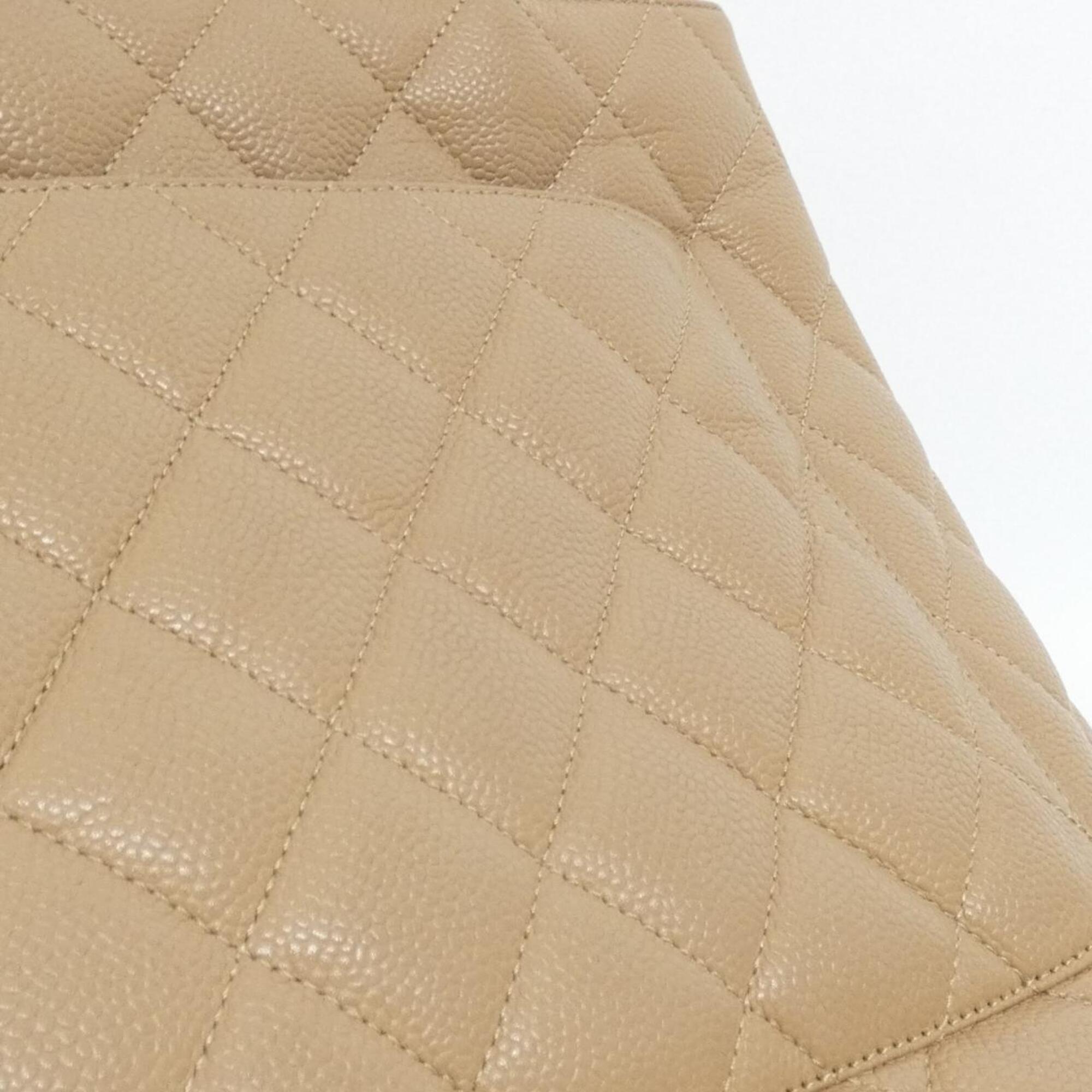 Chanel Beige Grained Calfskin Handbag (Pre-Owned)
