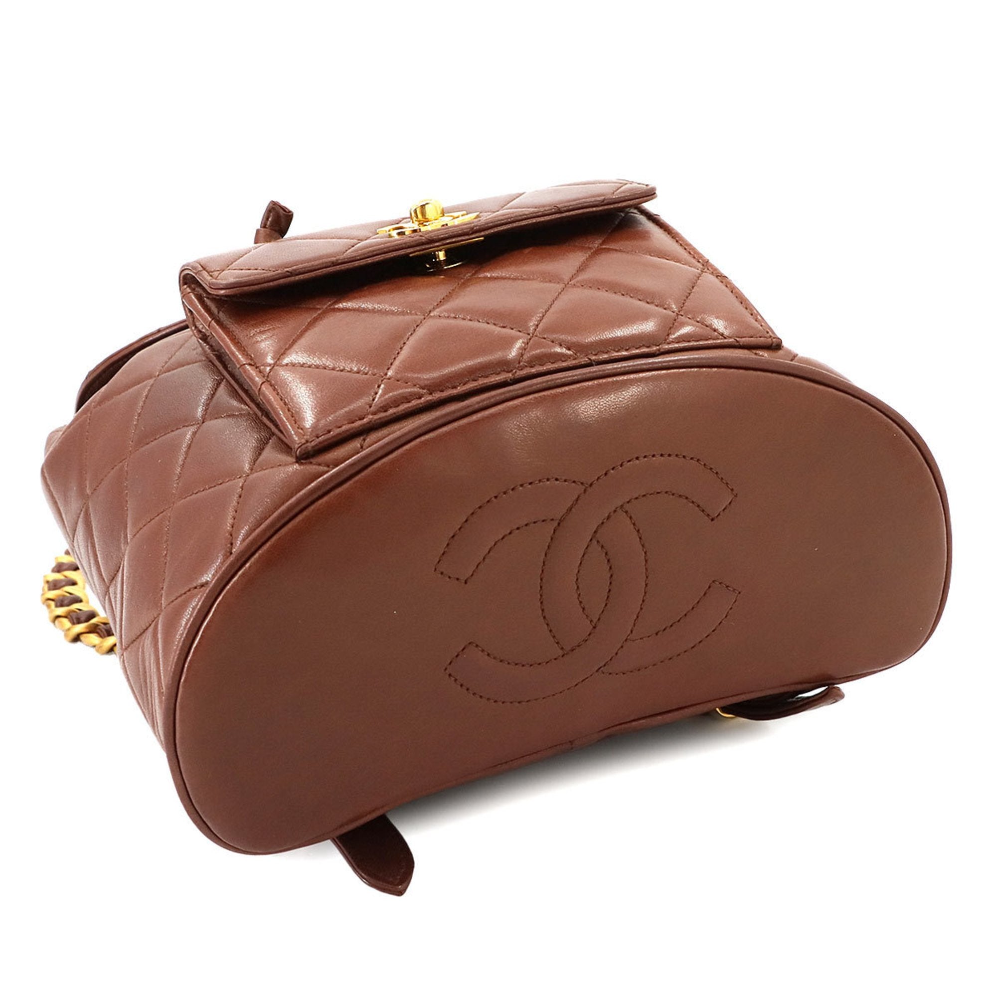 Chanel Brown Leather Backpack (Pre-Owned)