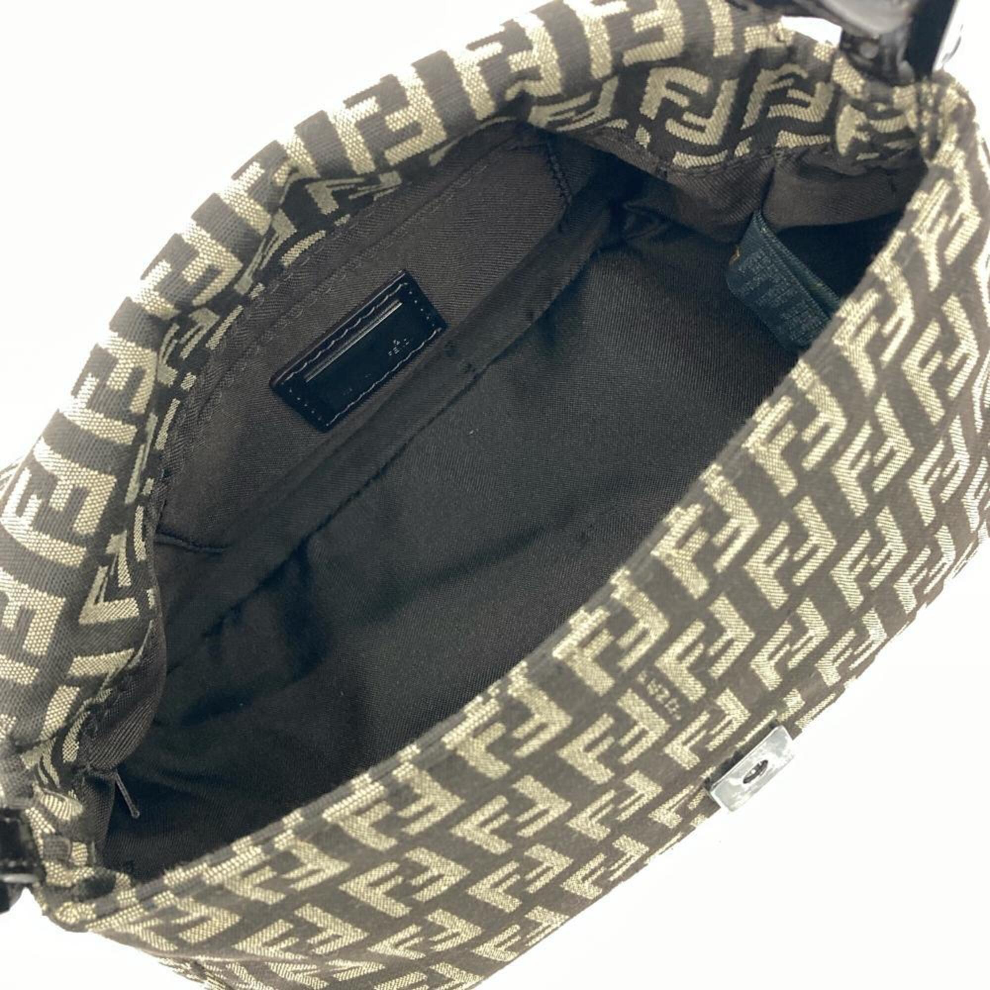 Fendi Brown Jacquard Leather Shoulder Bag (Pre-Owned)
