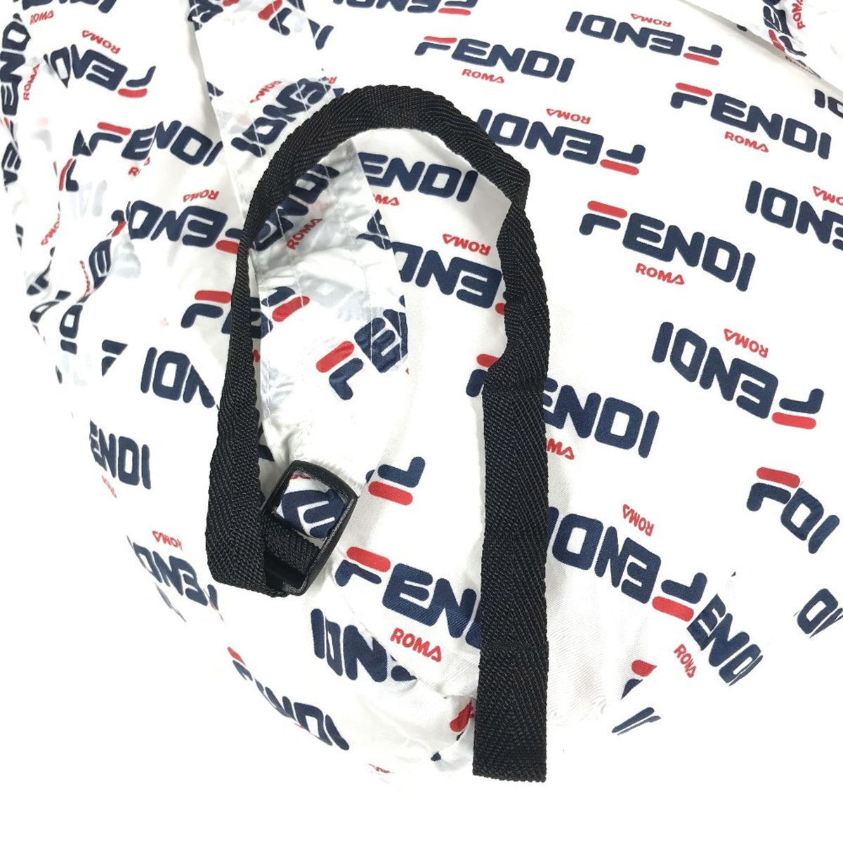 Fendi Navy Red Color White Nylon Backpack (Pre-Owned)