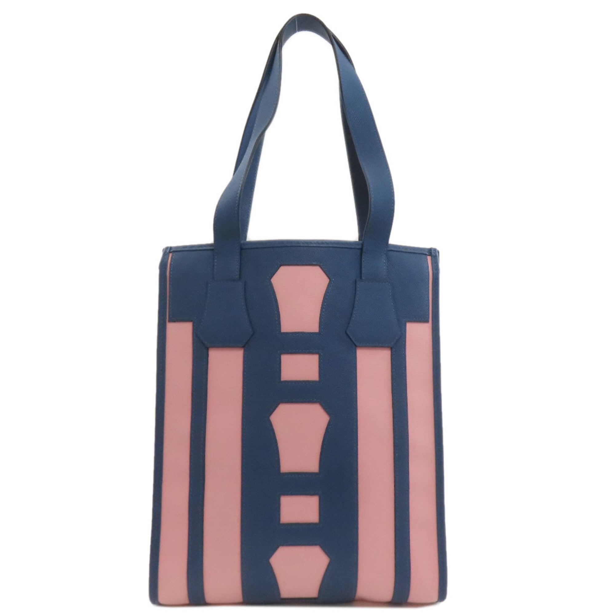 Hermes Blue Pink Toile H Tote Bag (Pre-Owned)