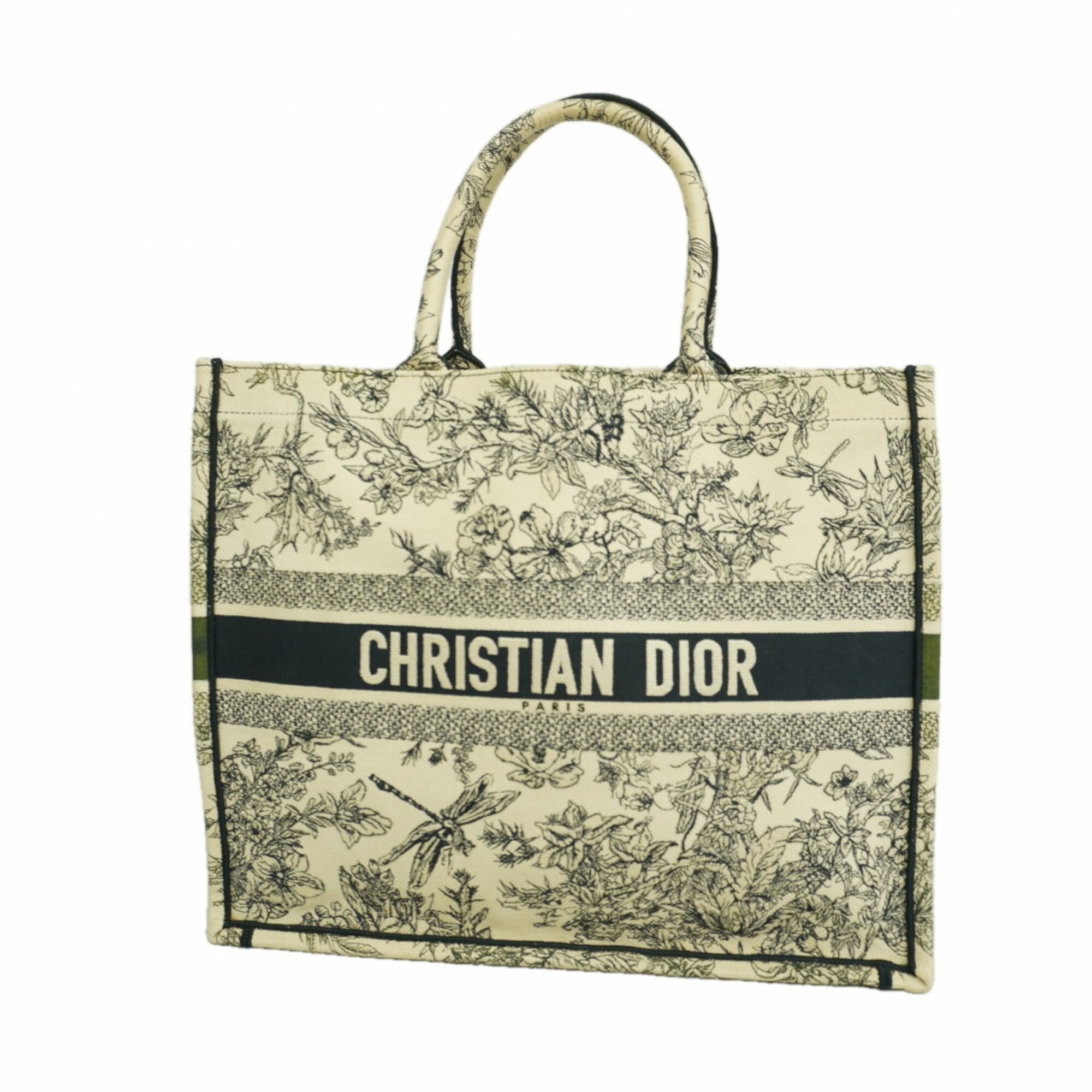 Christian Dior Ivory Navy Canvas Tote Bag (Pre-Owned)
