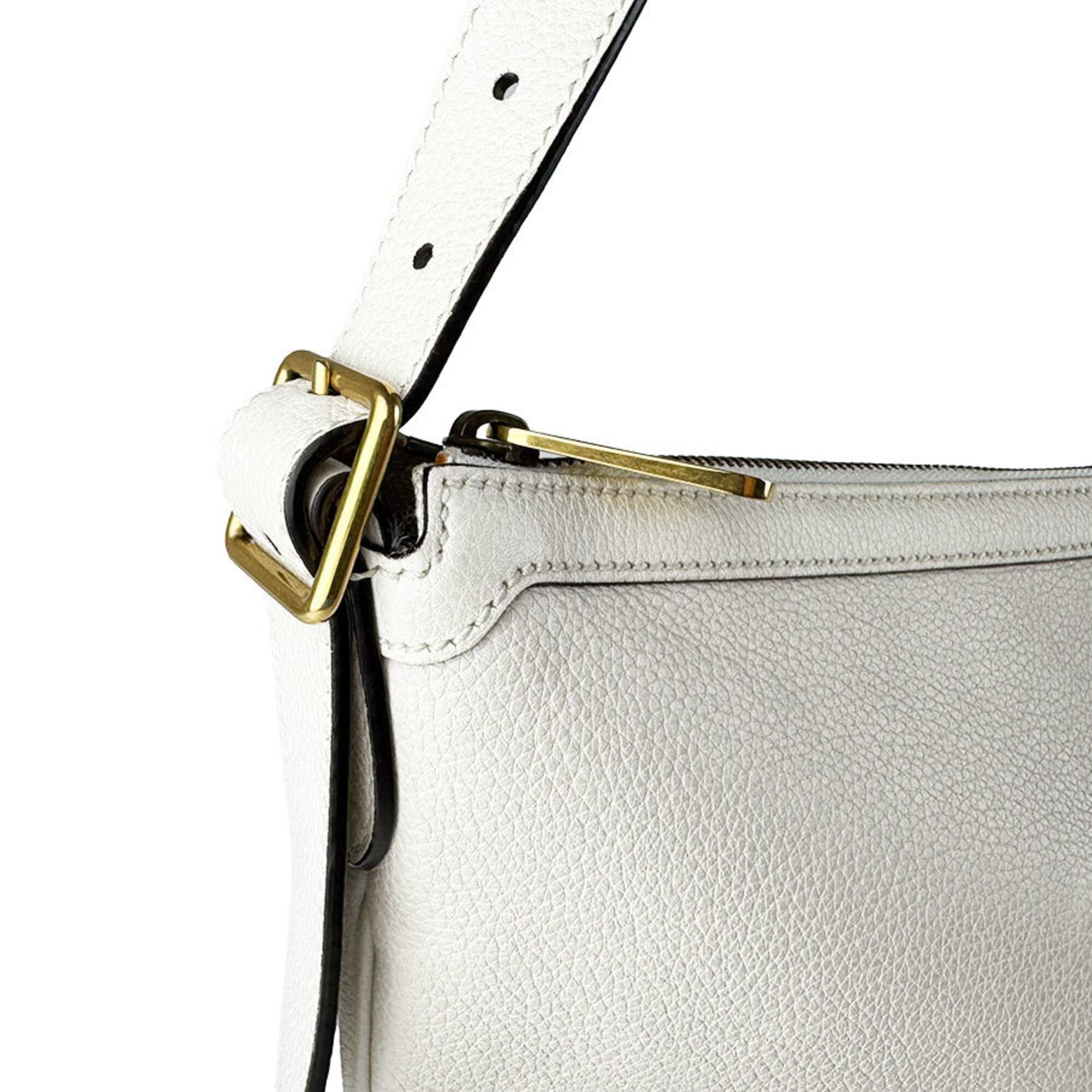Gucci Ivory Leather Shoulder Bag (Pre-Owned)