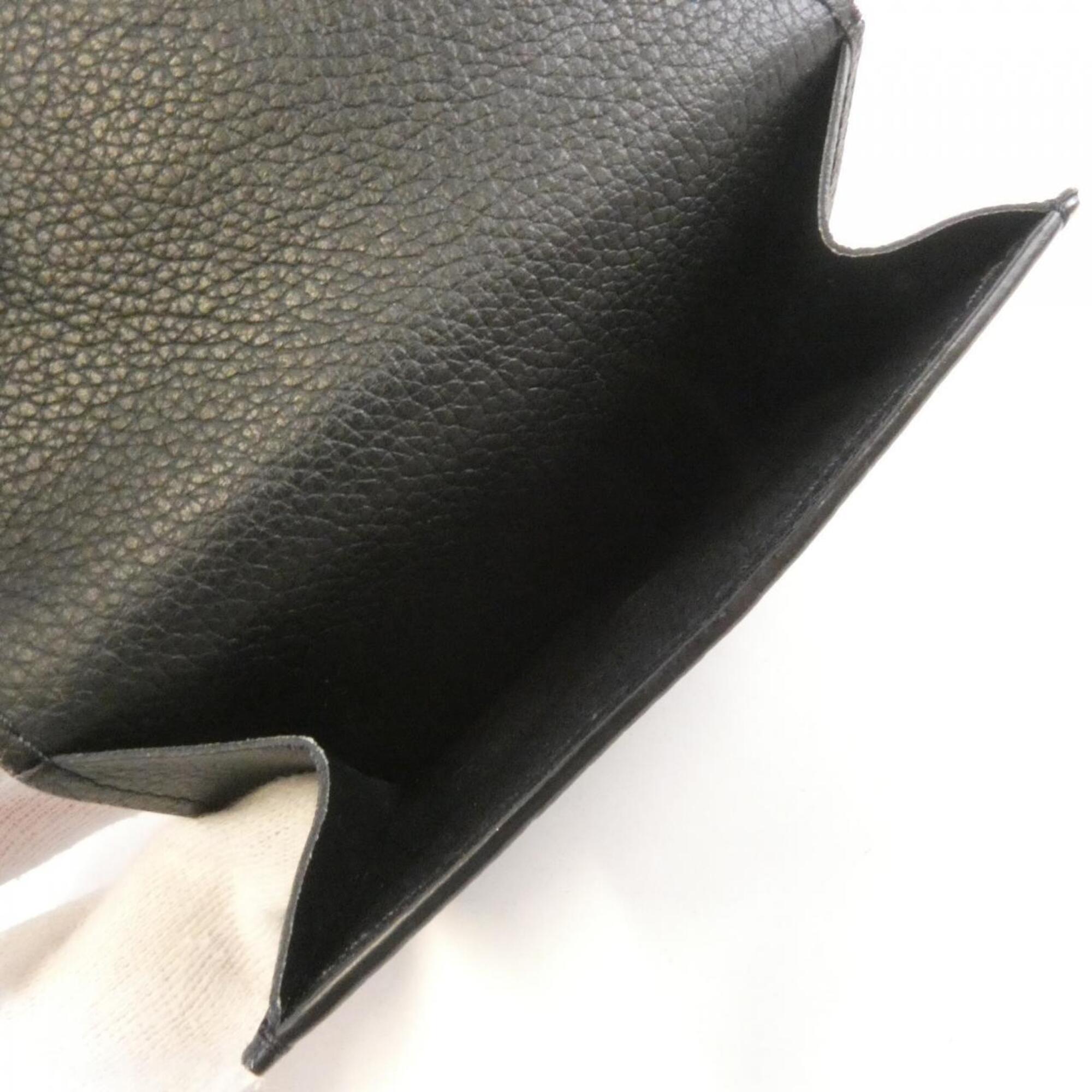 Louis Vuitton Black Leather Wallet (Tri-Fold) (Pre-Owned)