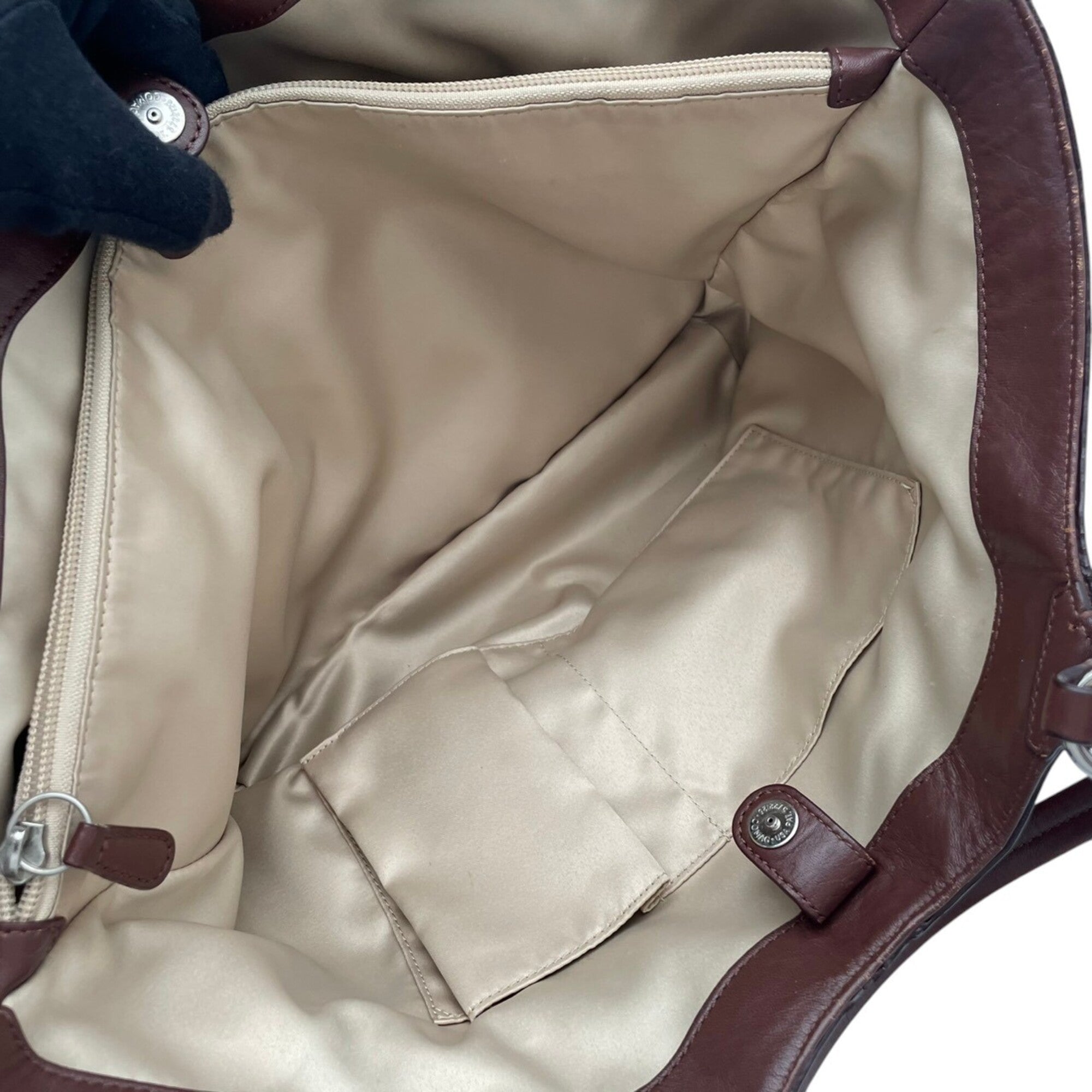 Coach Brown Leather Handbag Shoulder Bag Tote Bag (Pre-Owned)
