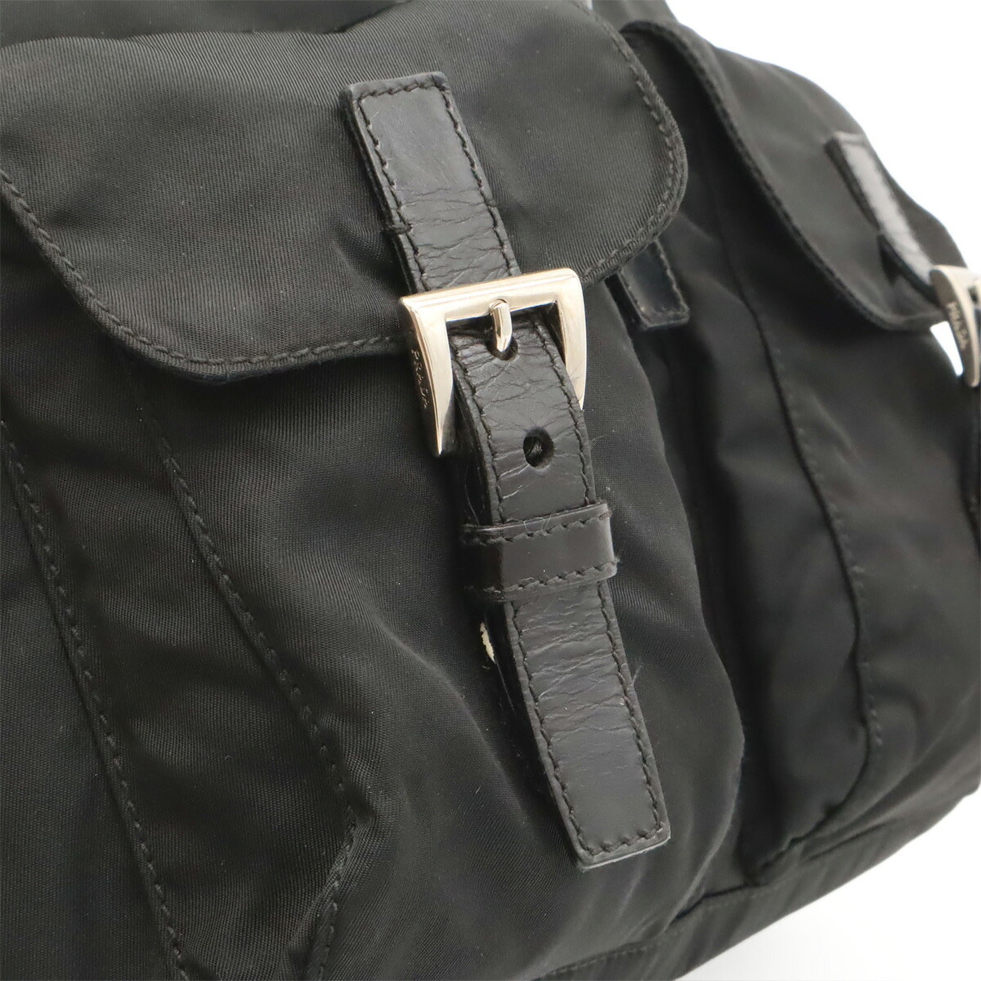 Prada Black Nero Nylon Leather Backpack (Pre-Owned)