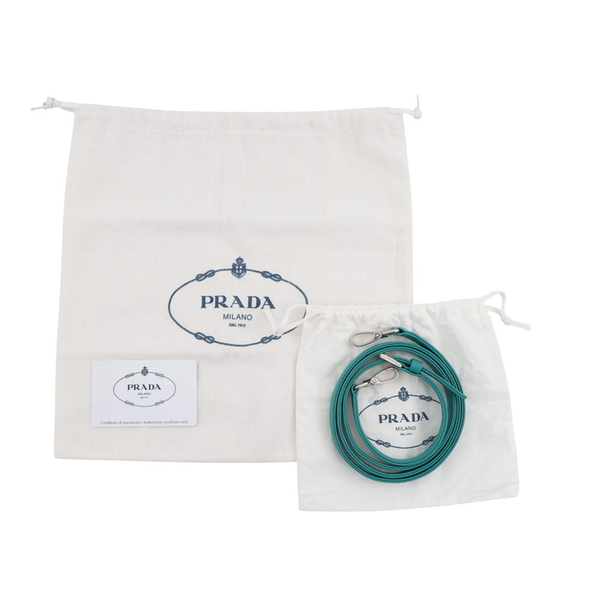 Prada Green Turquoise Leather Handbag (Pre-Owned)