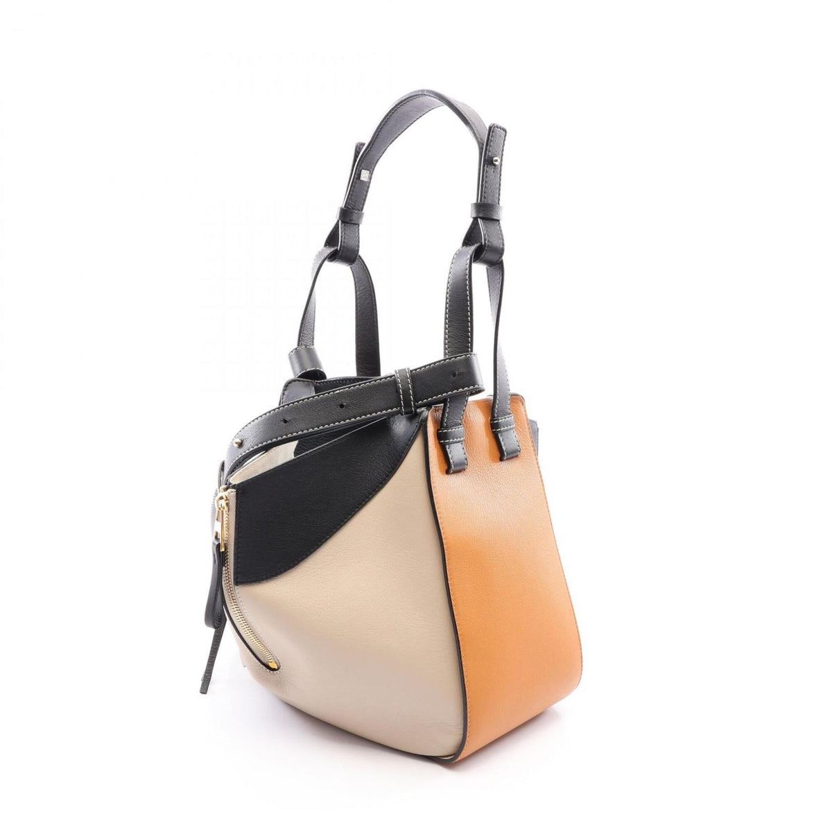 Loewe Beige Black Brown Leather Handbag (Pre-Owned)