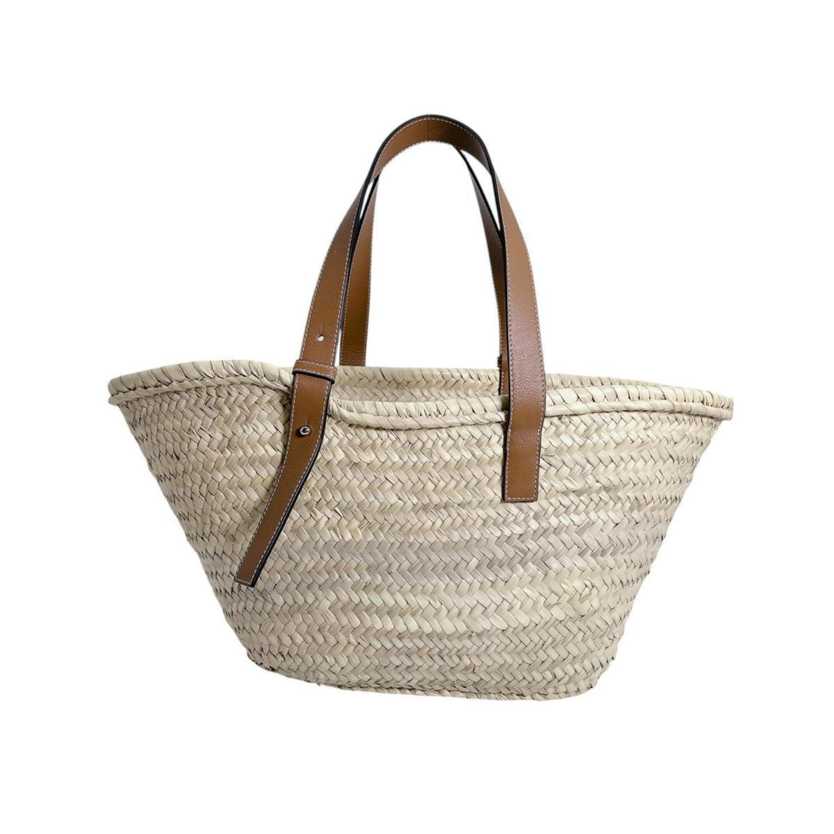 Loewe Beige Raffia Leather Basket Tote Bag (Pre-Owned)