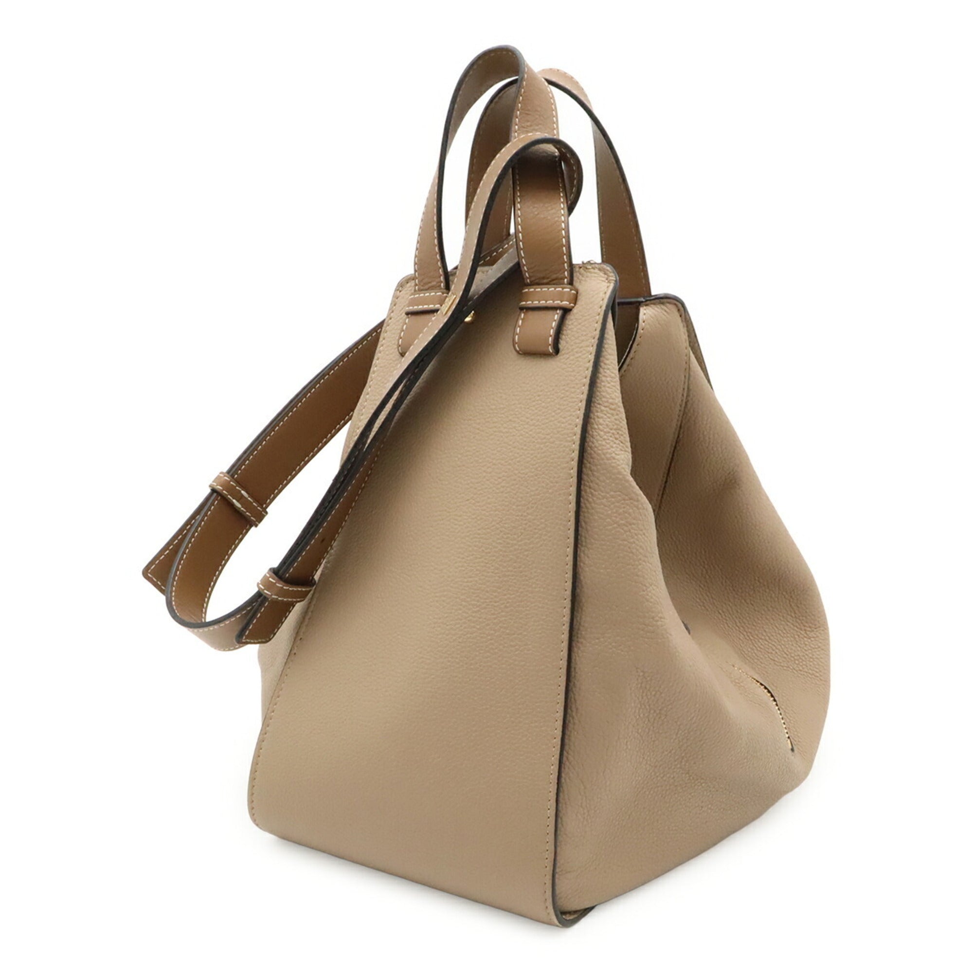 Loewe Beige Brown Brown Leather Handbag Shoulder Bag (Pre-Owned)
