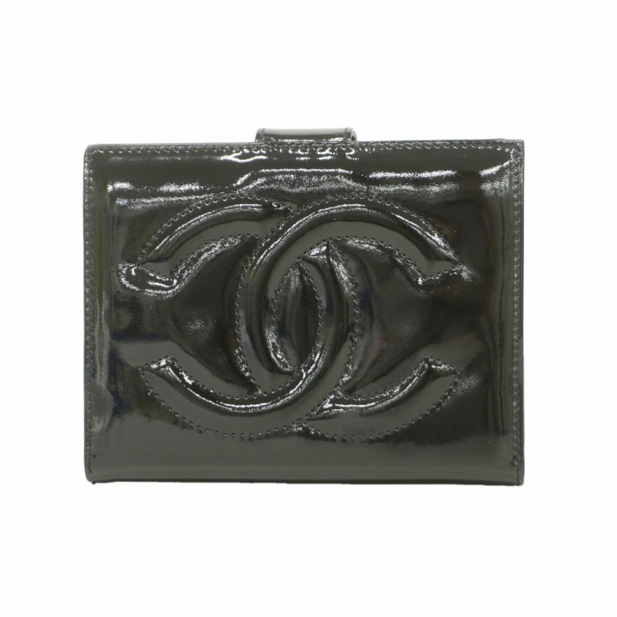 Chanel Black Patent Leather Wallet (Bi-Fold) (Pre-Owned)