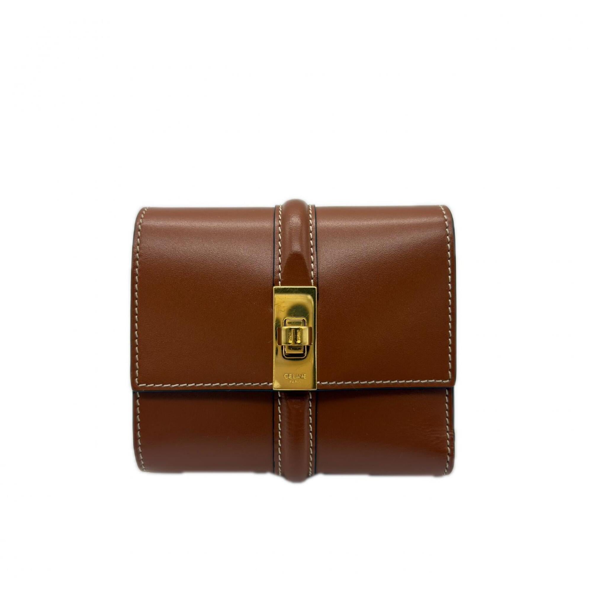 Celine Brown Leather Wallet (Tri-Fold) (Pre-Owned)