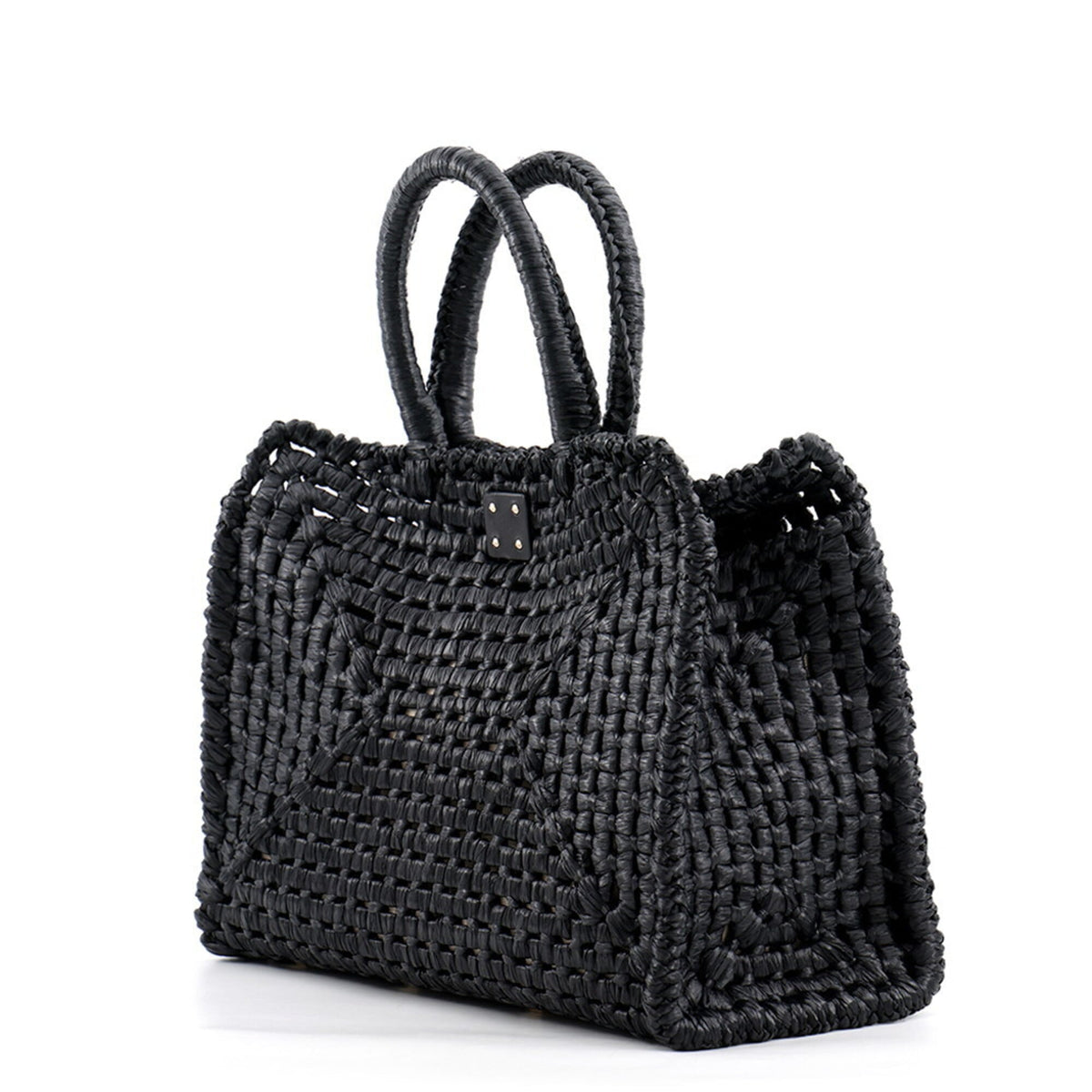 Salvatore Ferragamo Black Raffia Handbag (Pre-Owned)