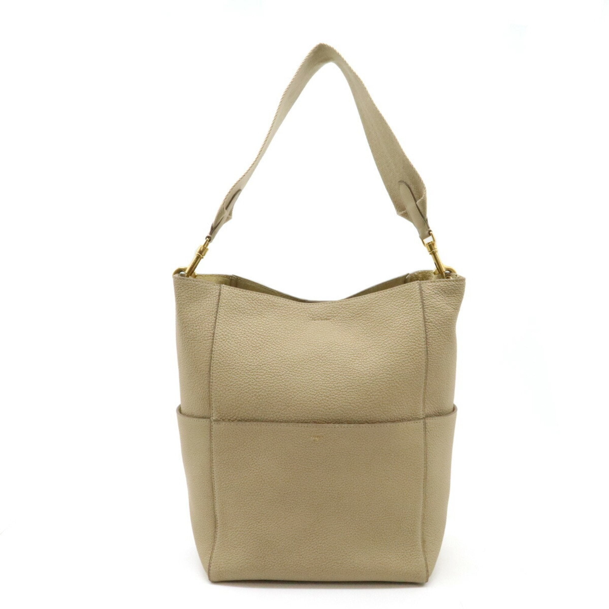Celine Beige Leather Shoulder Bag (Pre-Owned)