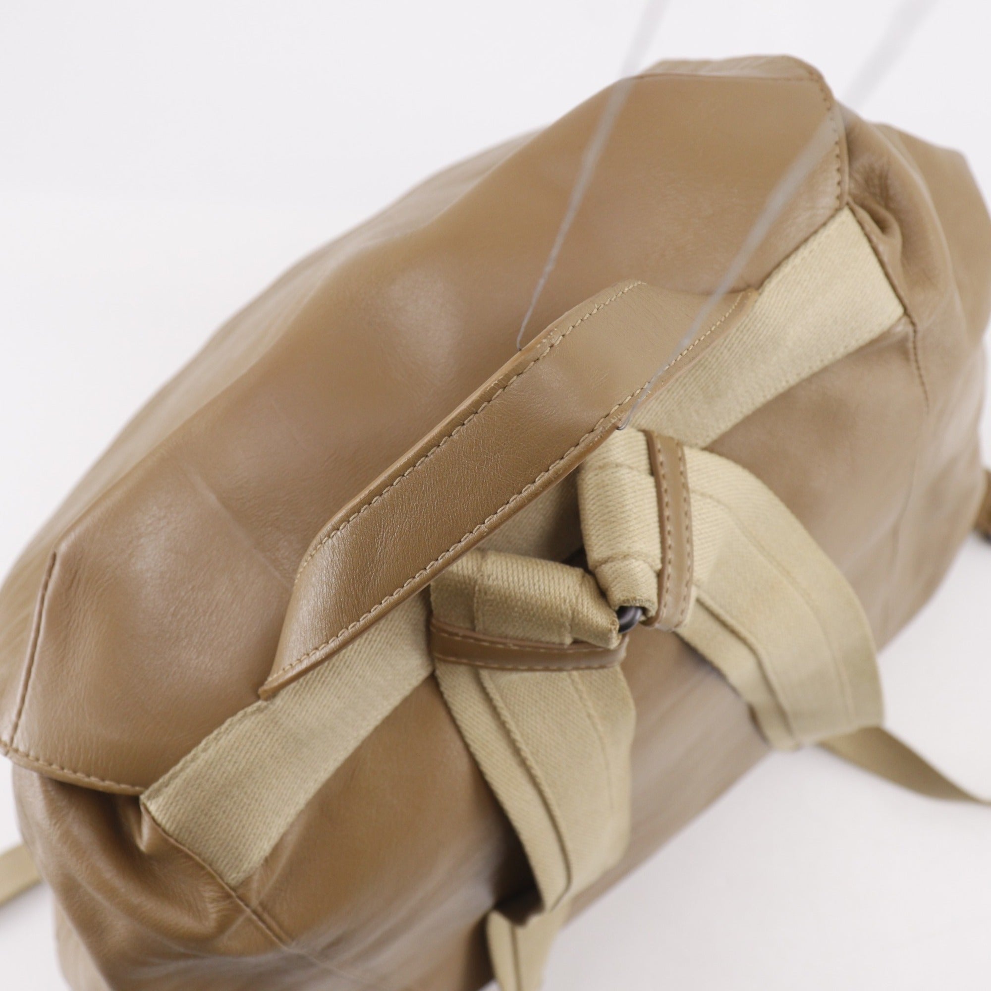 Bottega Veneta Intrecciato Beige Leather Backpack (Pre-Owned)