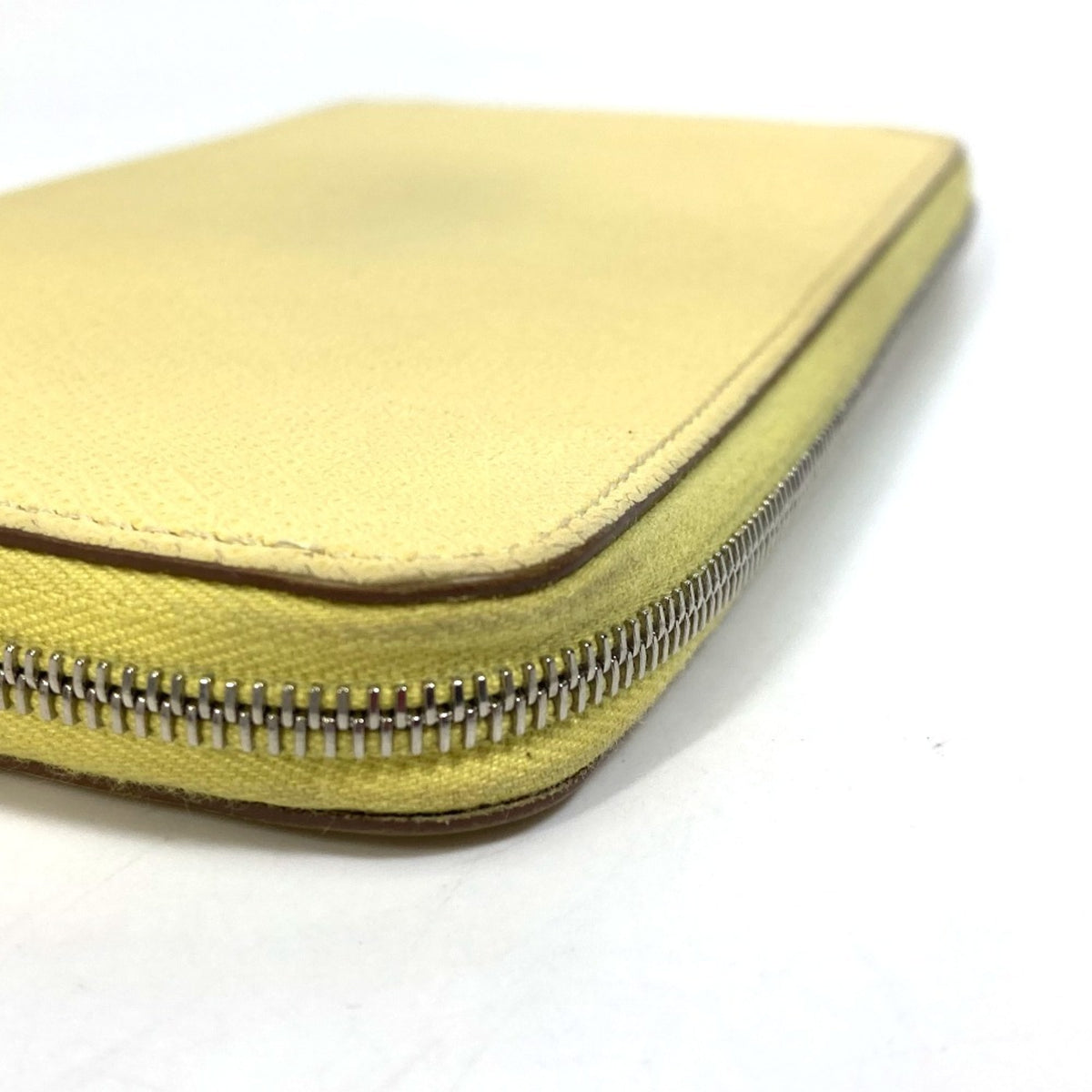 Hermes Silk'in Green Yellow Leather Long Wallet (Bi-Fold) (Pre-Owned)