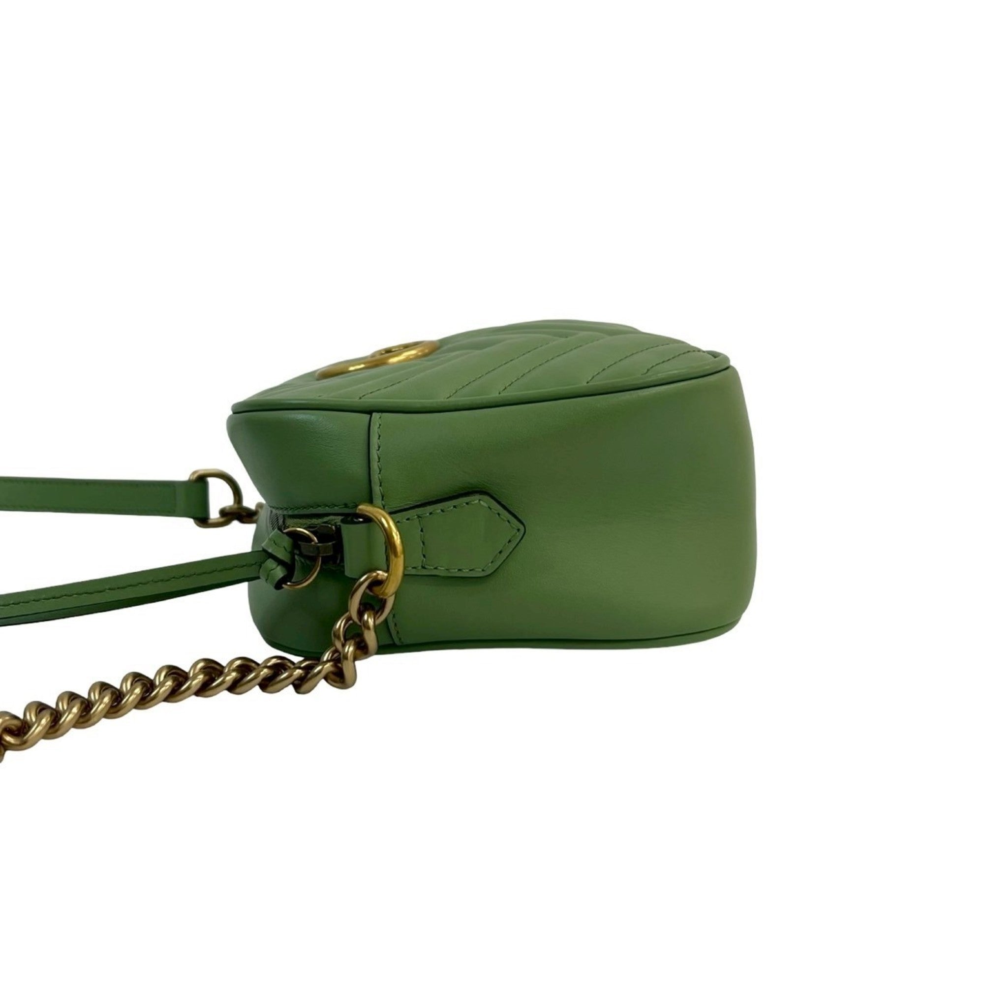 Gucci Green Leather Pochette Shoulder Bag (Pre-Owned)
