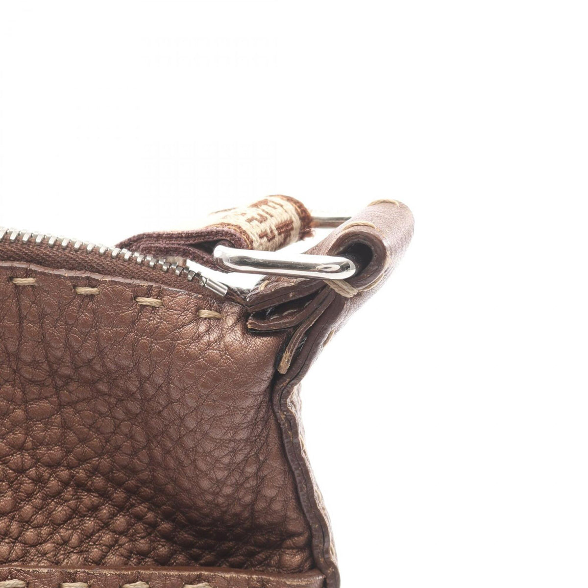 Fendi Brown Leather Handbag Shoulder Bag (Pre-Owned)