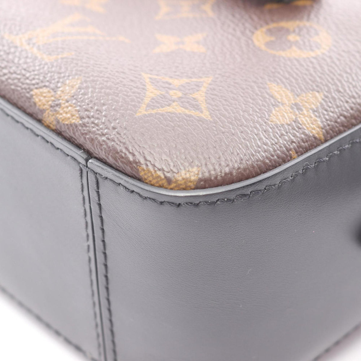 Louis Vuitton Black Brown Coated Canvas Leather Handbag Shoulder Bag (Pre-Owned)
