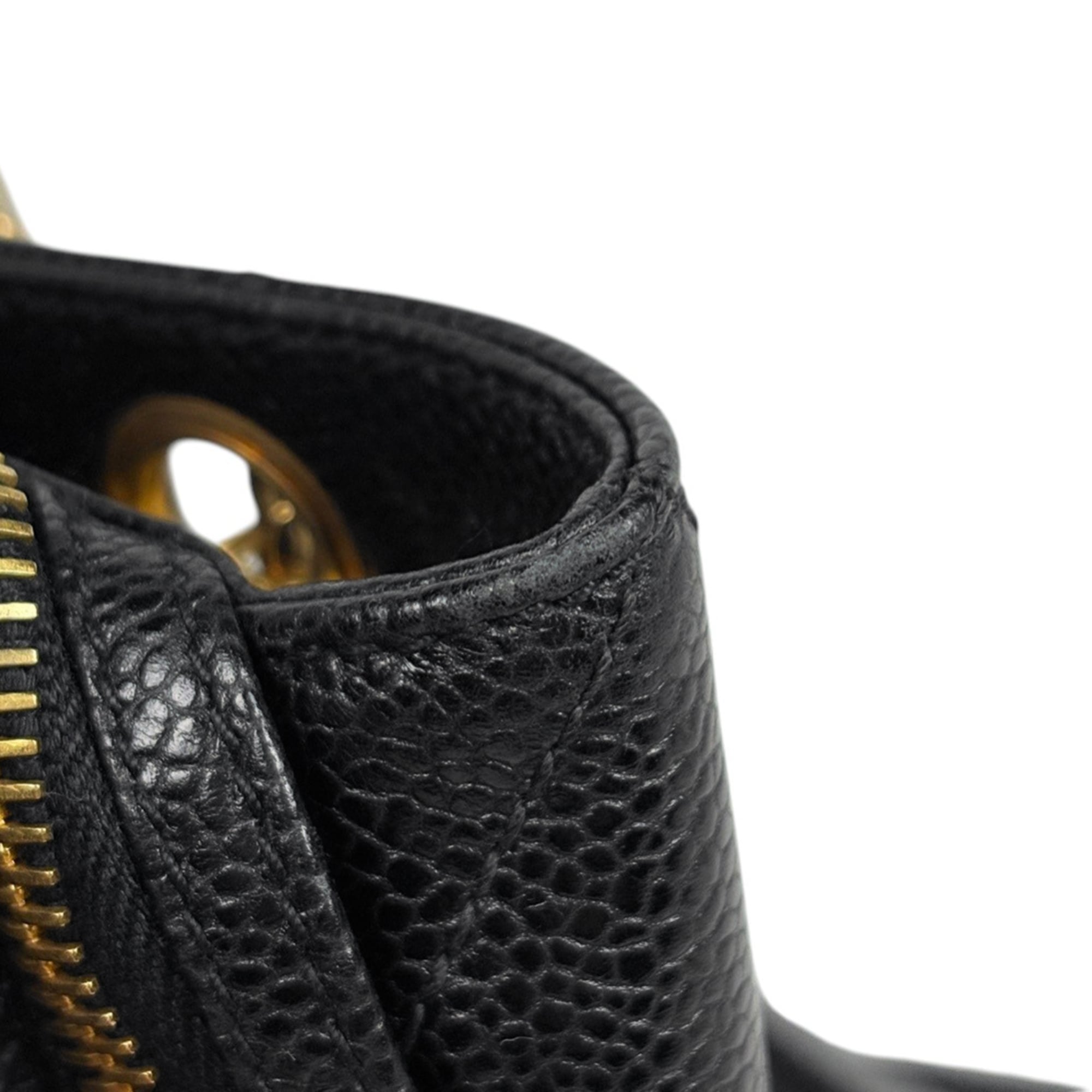 Chanel Black Grained Calfskin Shoulder Bag Tote Bag (Pre-Owned)