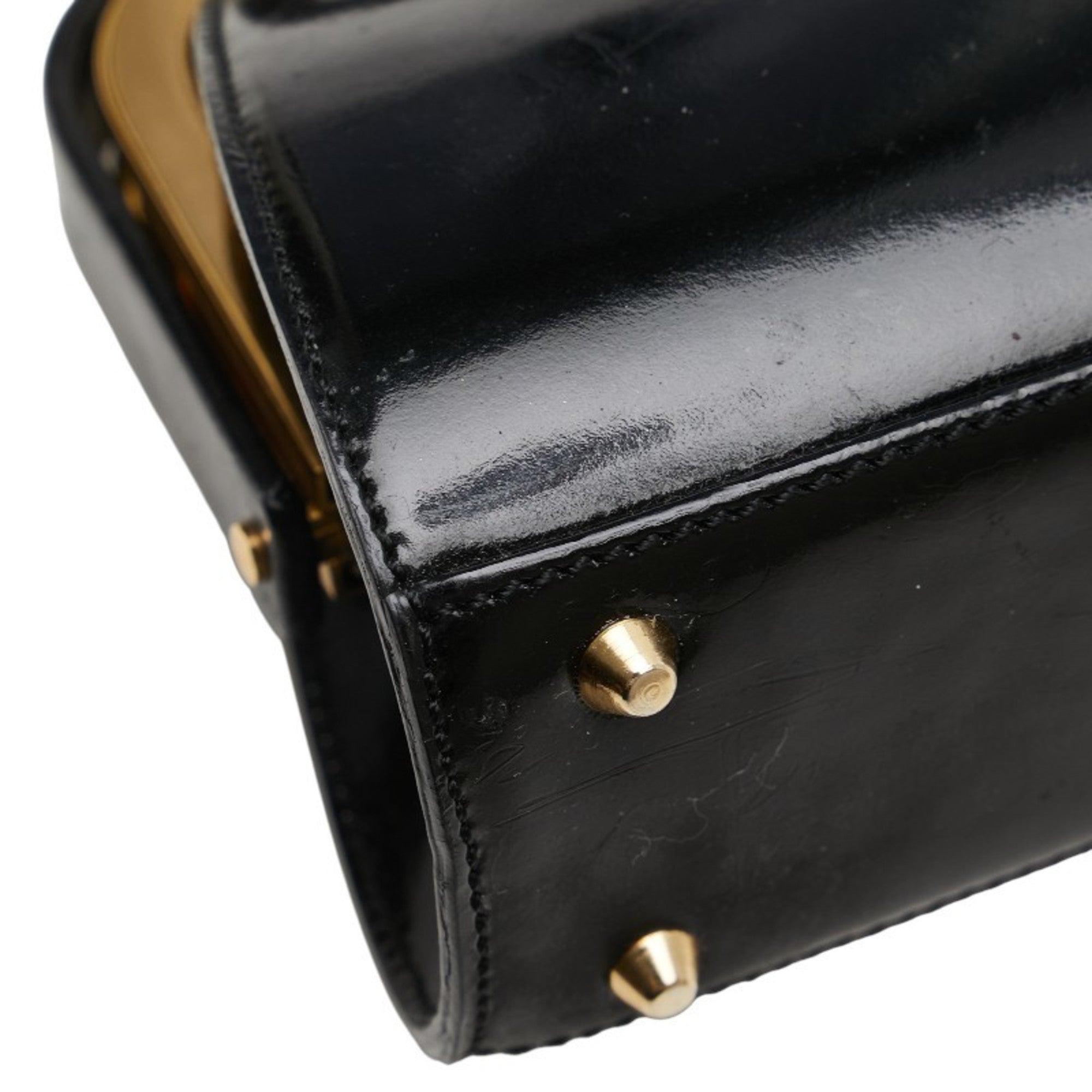 Christian Dior Black Patent Leather Handbag Shoulder Bag (Pre-Owned)