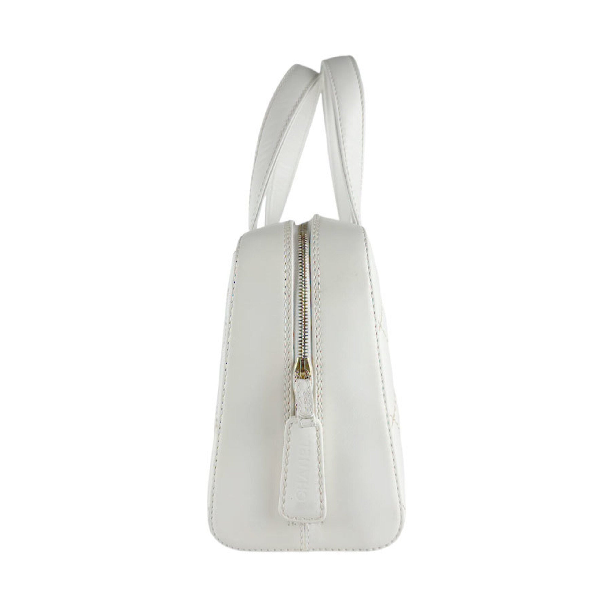 Chanel White Leather Handbag (Pre-Owned)
