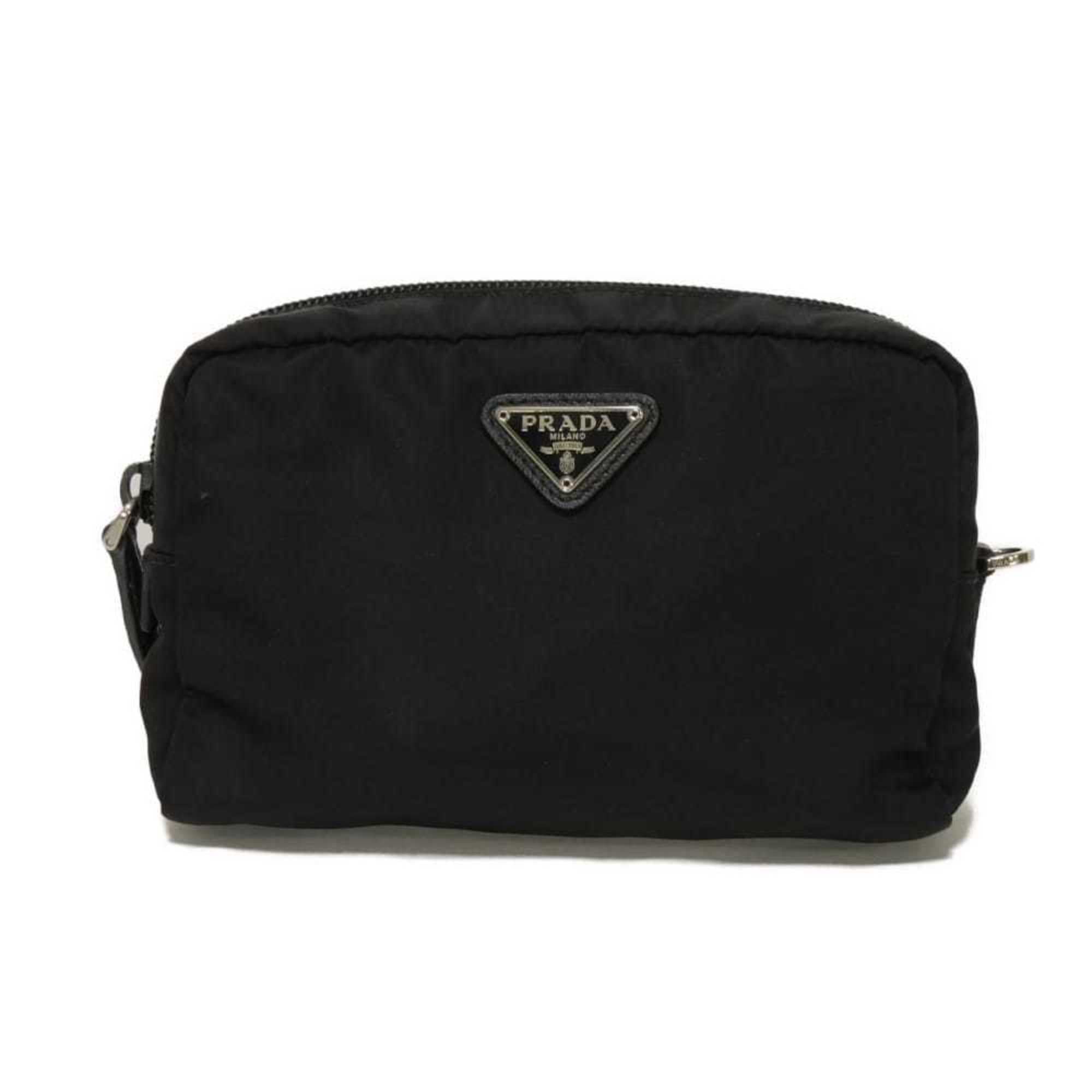 Prada Black Nero Vela Nylon Clutch Bag Pouch (Pre-Owned)