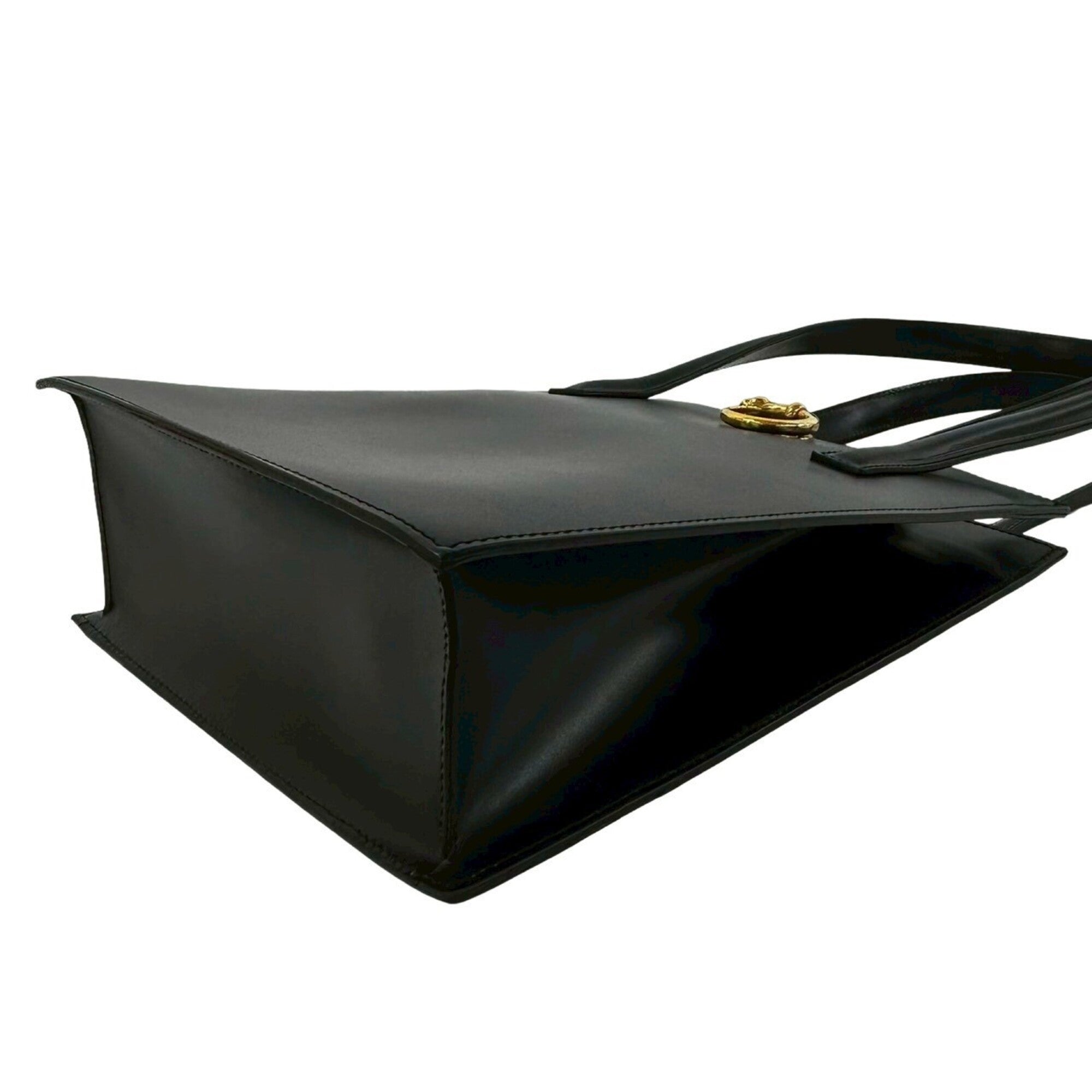 Cartier Black Leather Shoulder Bag Tote Bag (Pre-Owned)