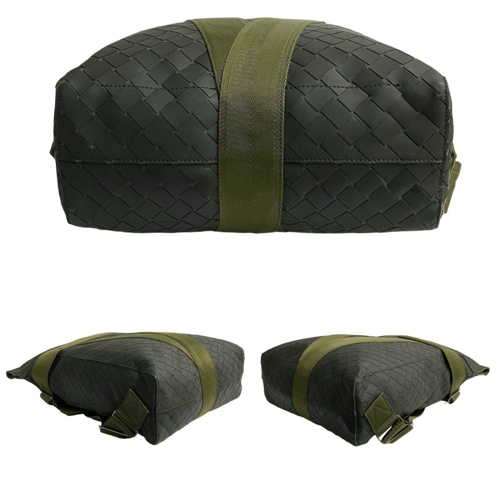 Bottega Veneta Khaki Nylon Rubber Backpack (Pre-Owned)