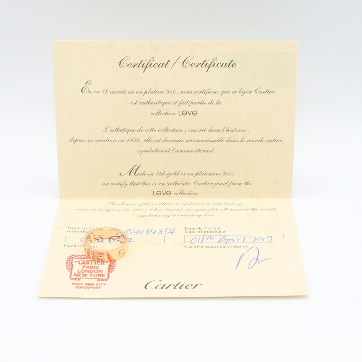 Cartier Gold Pink Gold (18K) Band Ring (Pre-Owned)