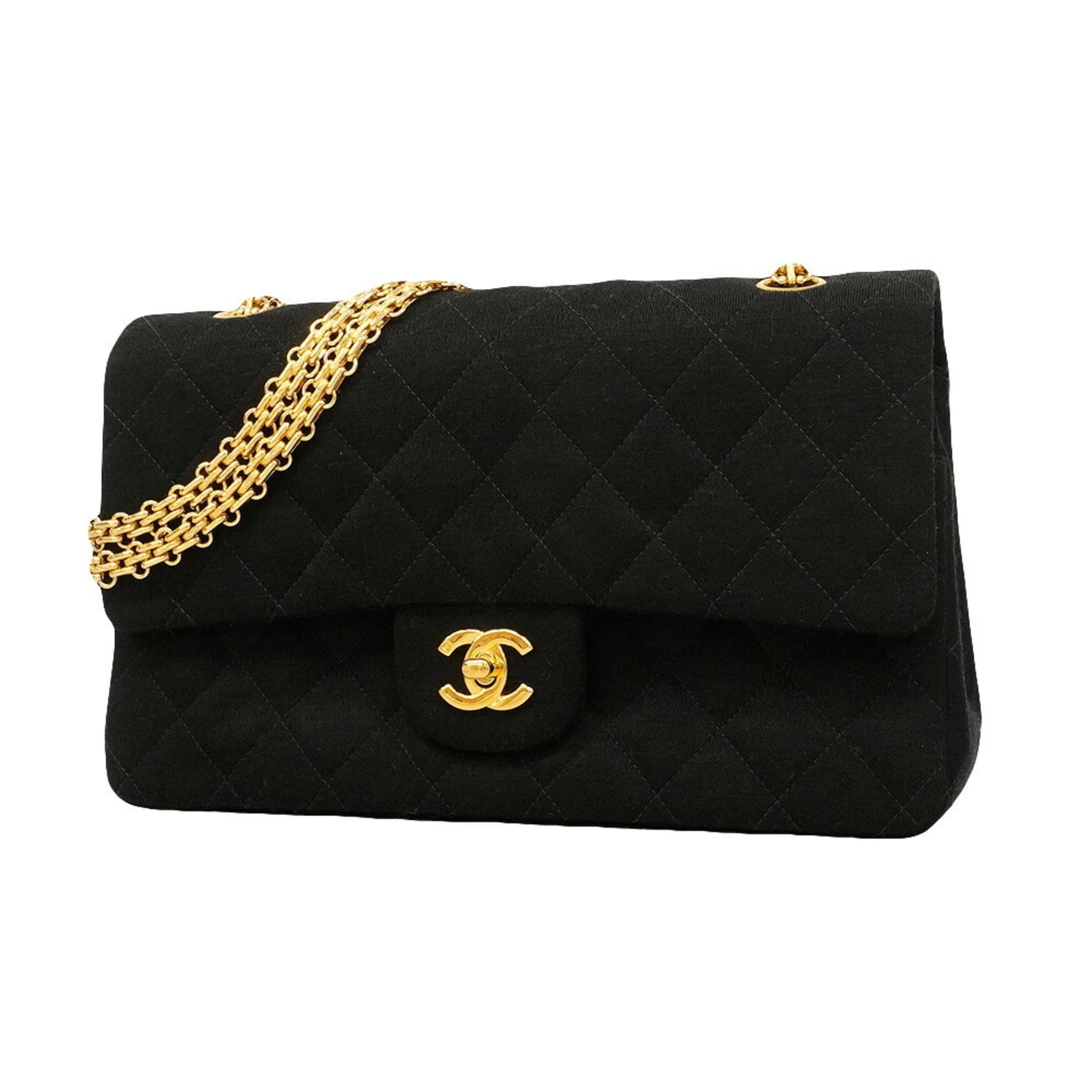 Chanel Black Cotton Shoulder Bag (Pre-Owned)