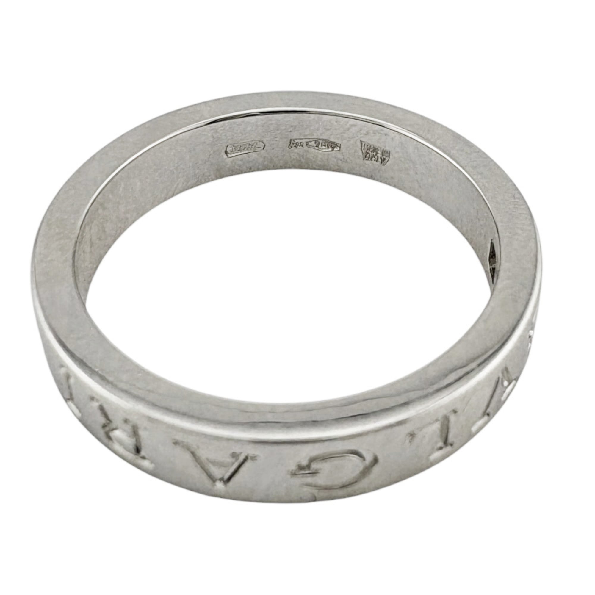 Bvlgari Bvlgari Bvlgari Silver White Gold (18K) Band Ring (Pre-Owned)