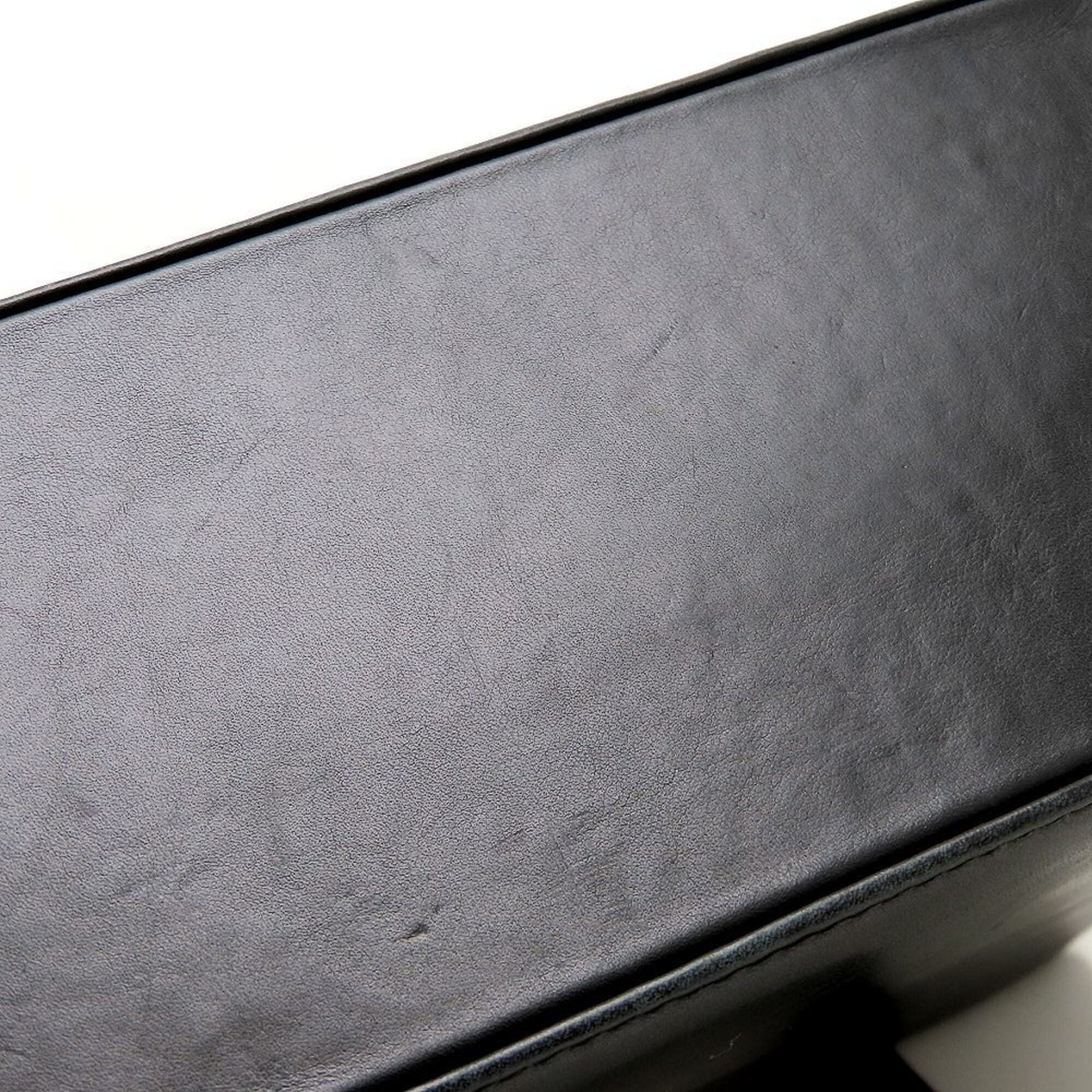 Chanel Black Leather Handbag Tote Bag (Pre-Owned)