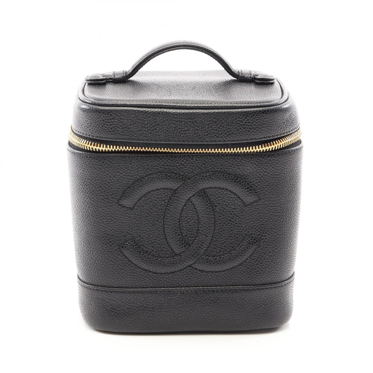 Chanel Black Grained Calfskin Handbag (Pre-Owned)