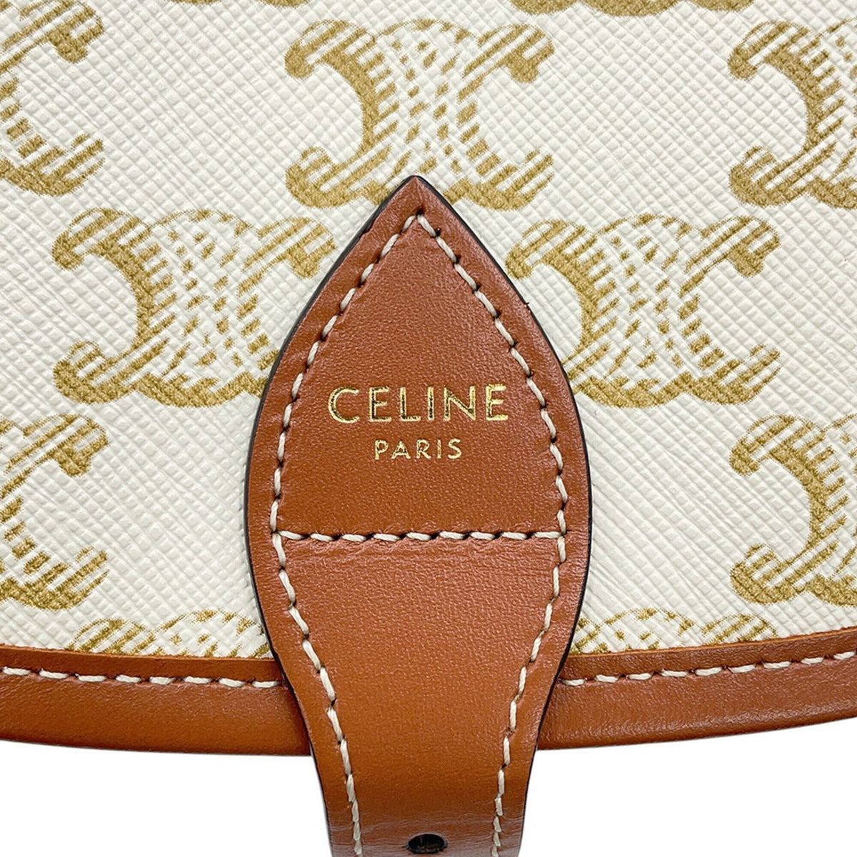 Celine Brown White Pvc Leather Shoulder Bag (Pre-Owned)